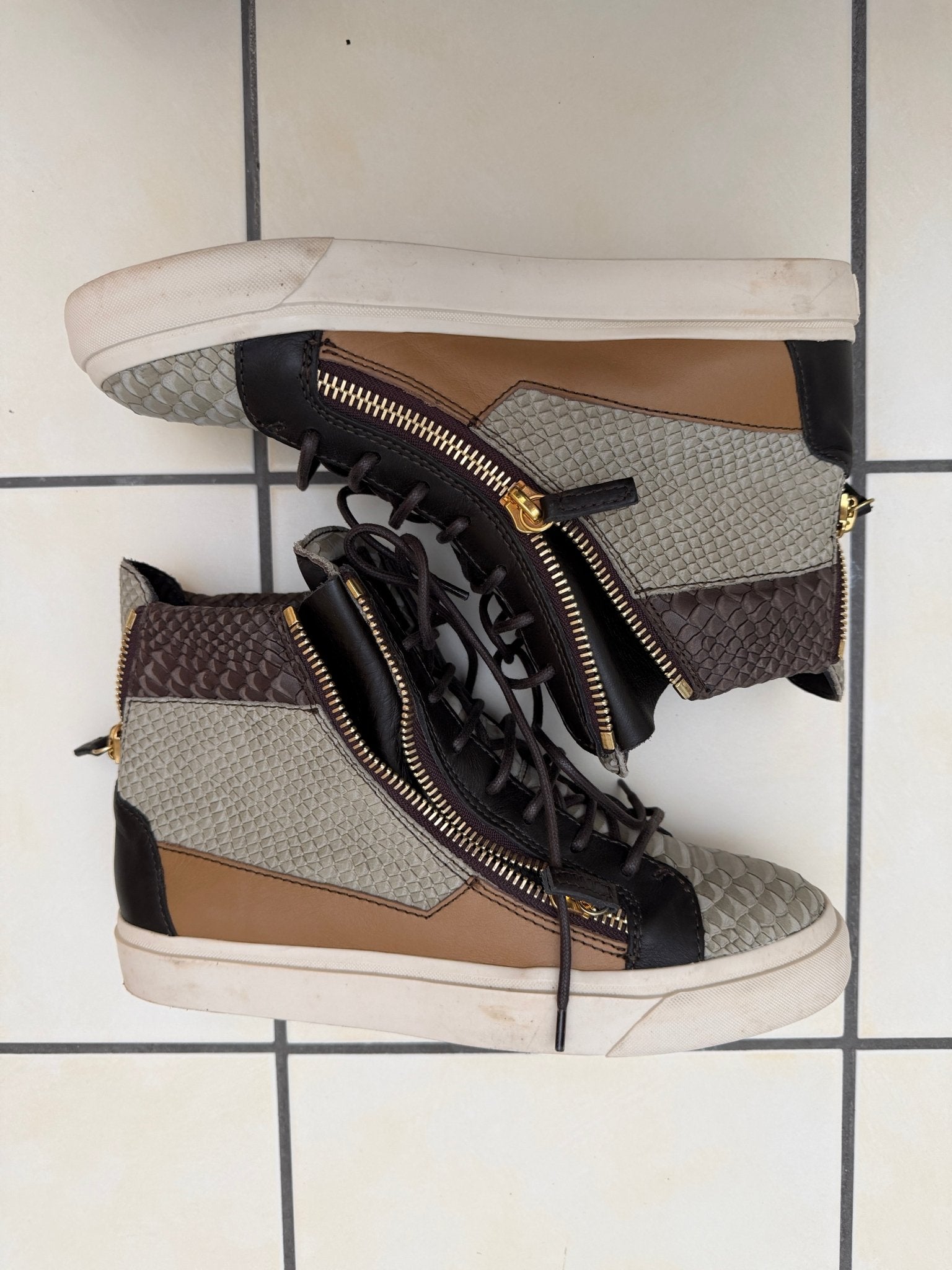 Giuseppe Zanotti Snakeskin High Top Sneaker - wintexarchive