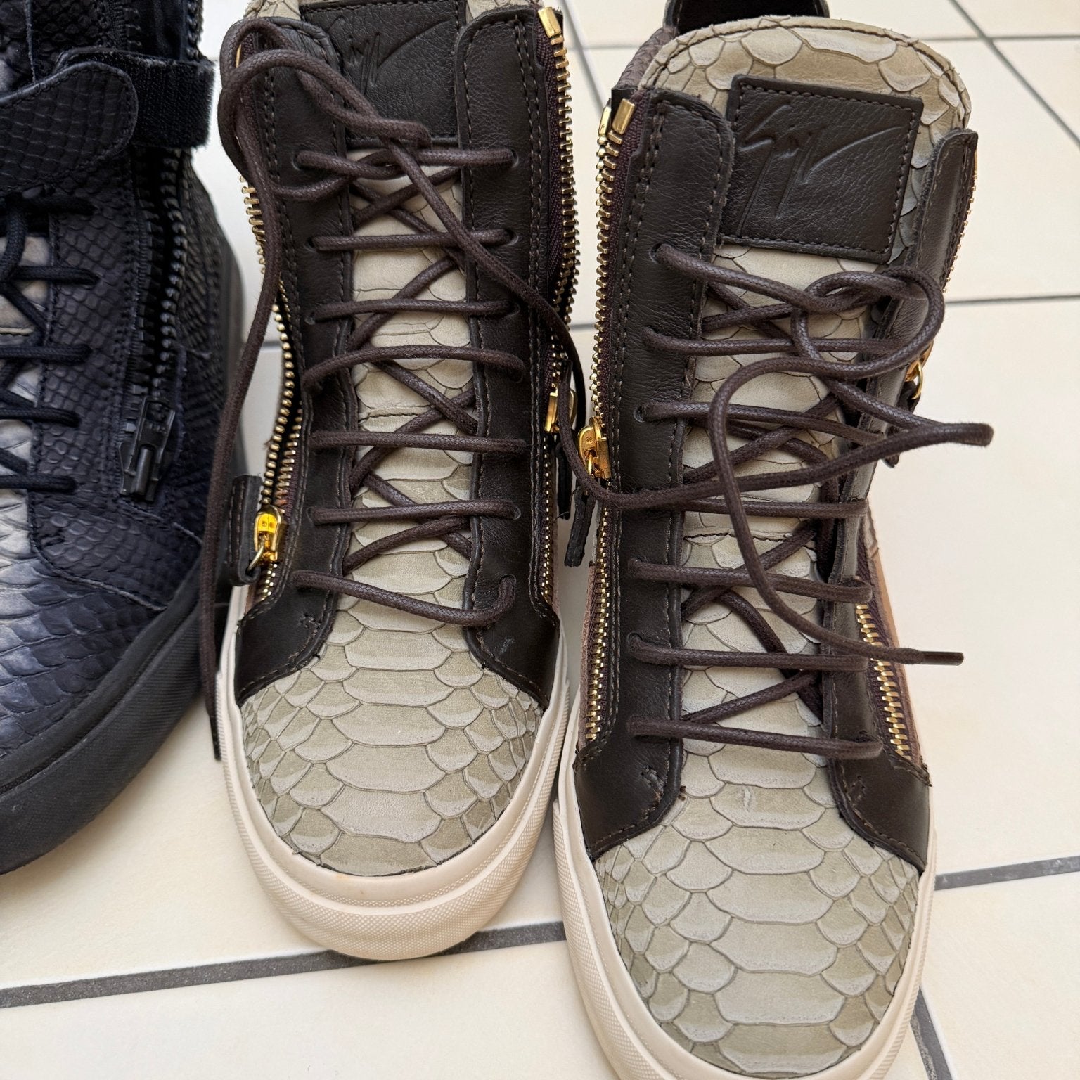 Giuseppe Zanotti Snakeskin High Top Sneaker - wintexarchive