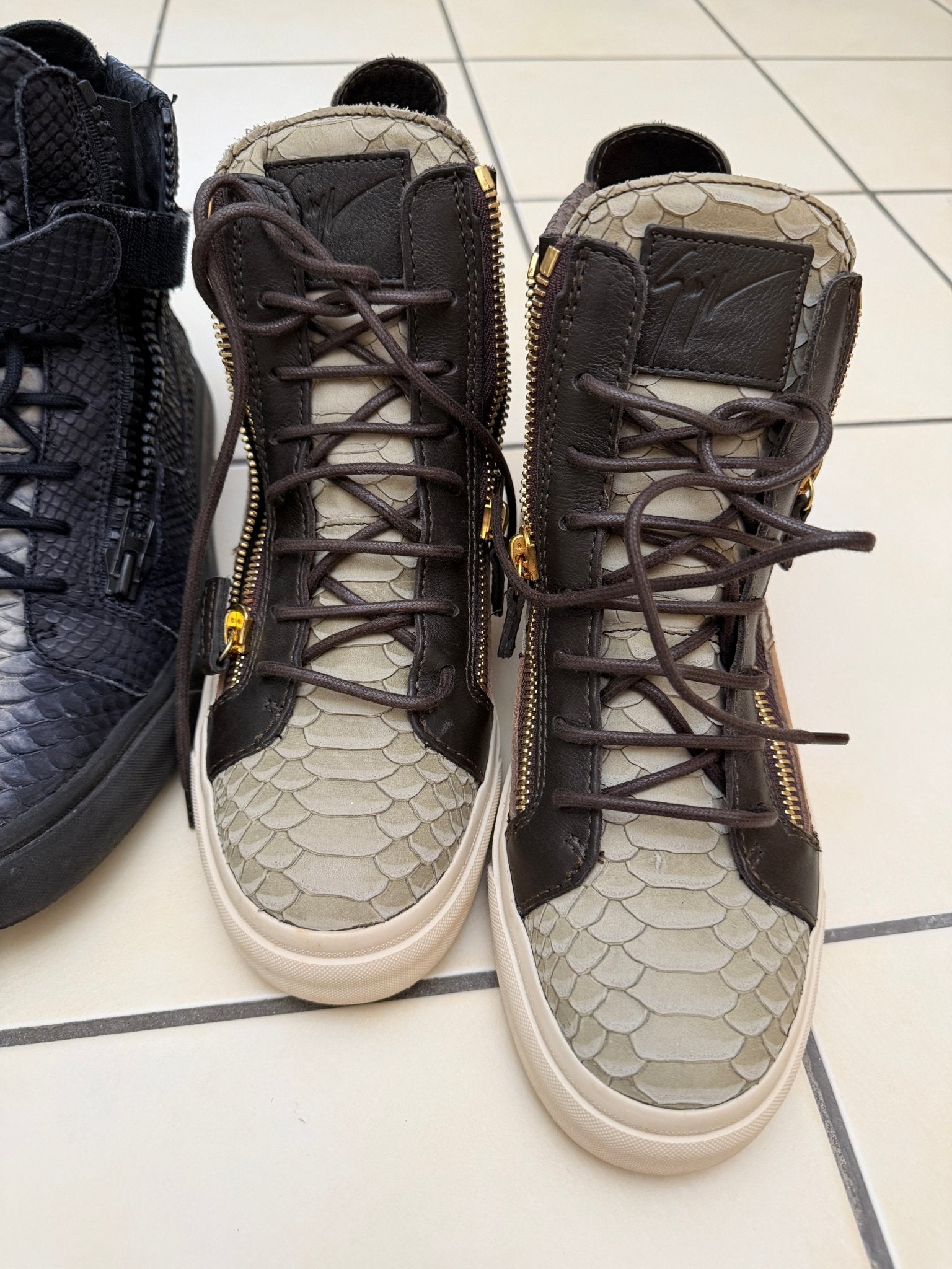 Giuseppe Zanotti Snakeskin High Top Sneaker - wintexarchive