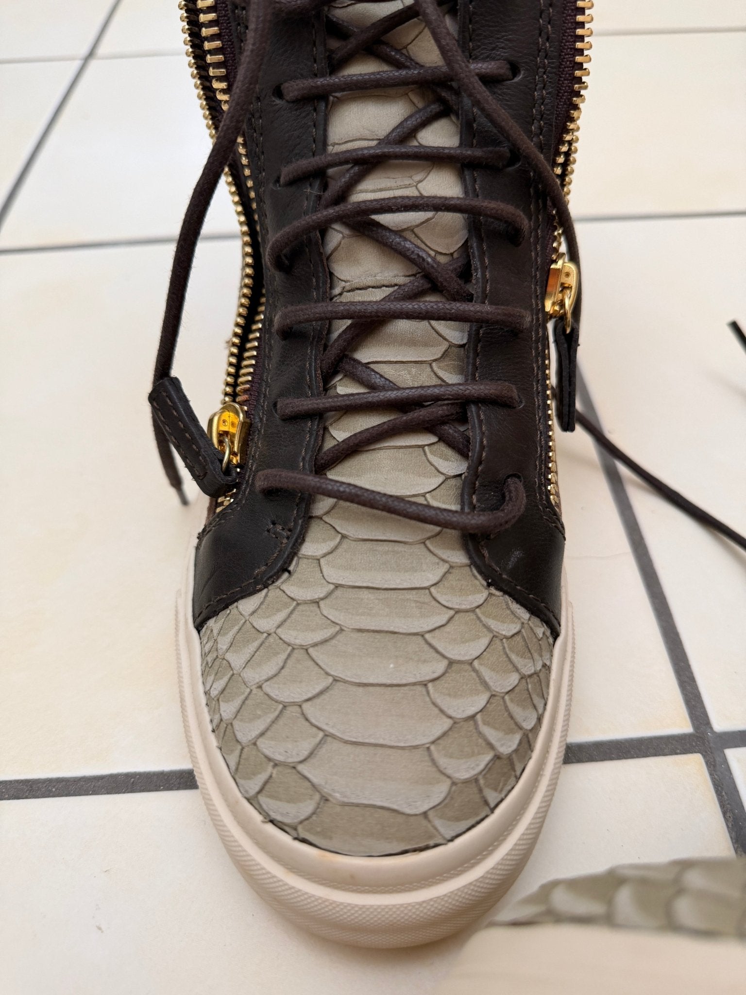 Giuseppe Zanotti Snakeskin High Top Sneaker - wintexarchive