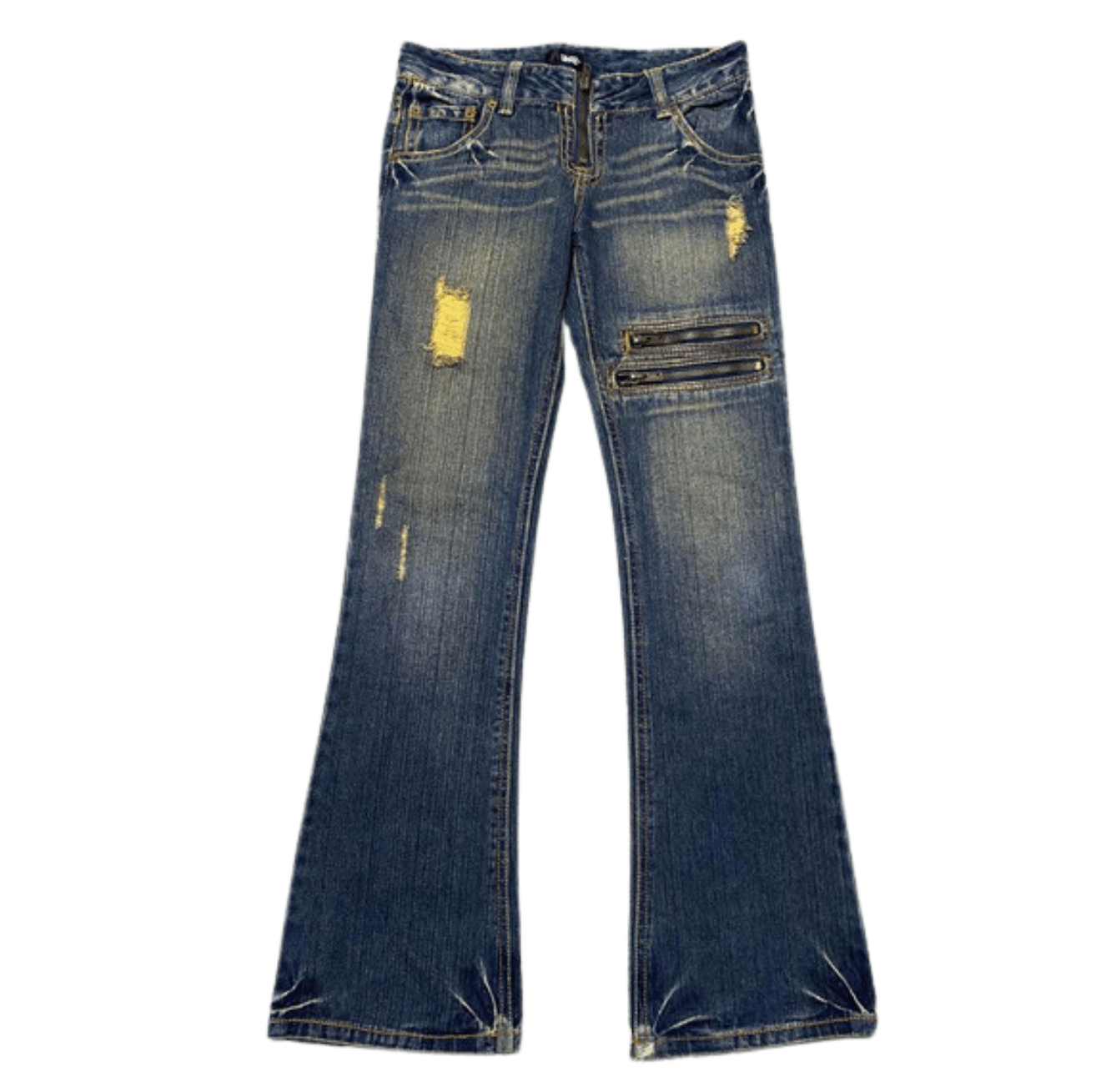 Glad News Zipper Bootcut Pants - wintexarchive