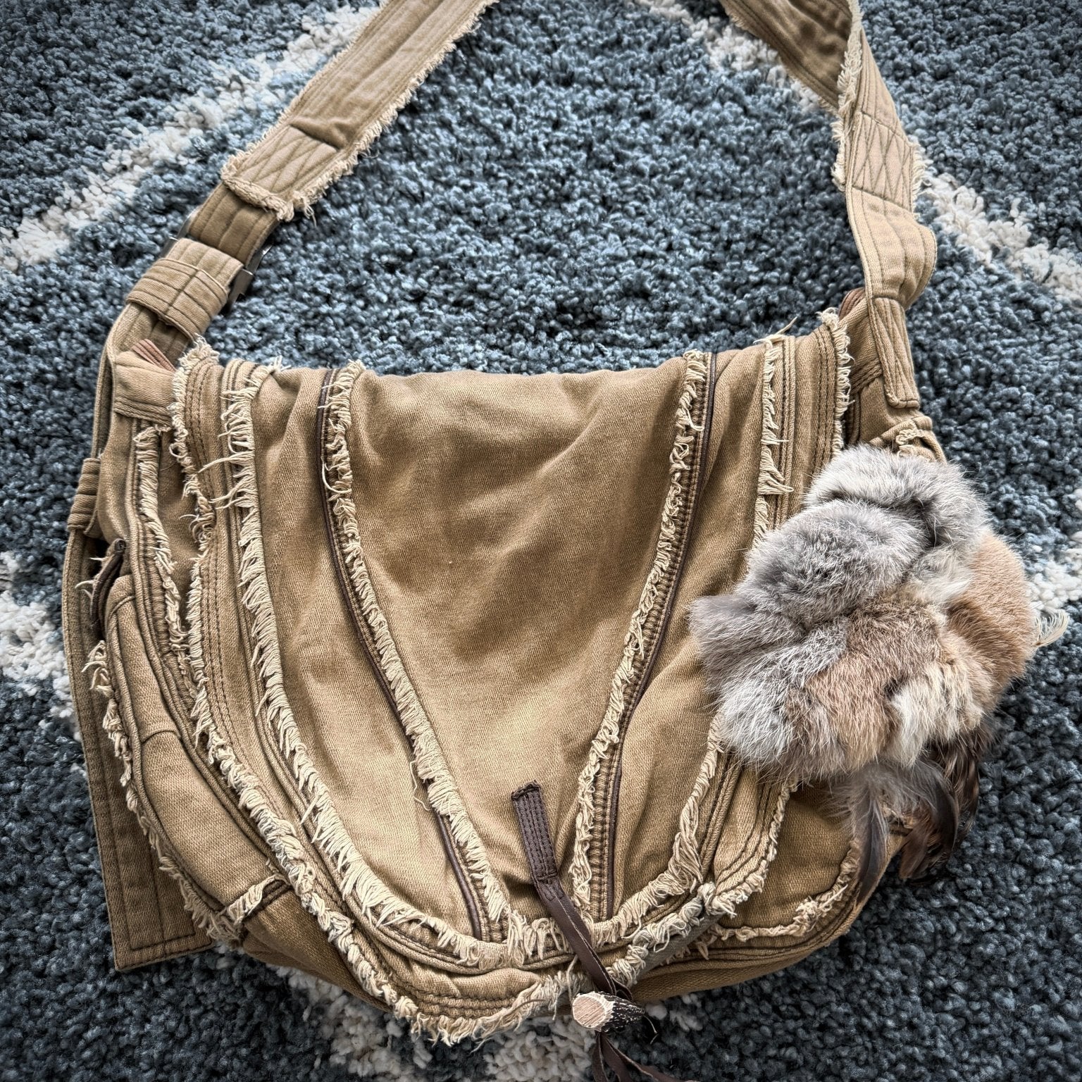 G.O.A Fringed 1/2 Fur Bag - wintexarchive