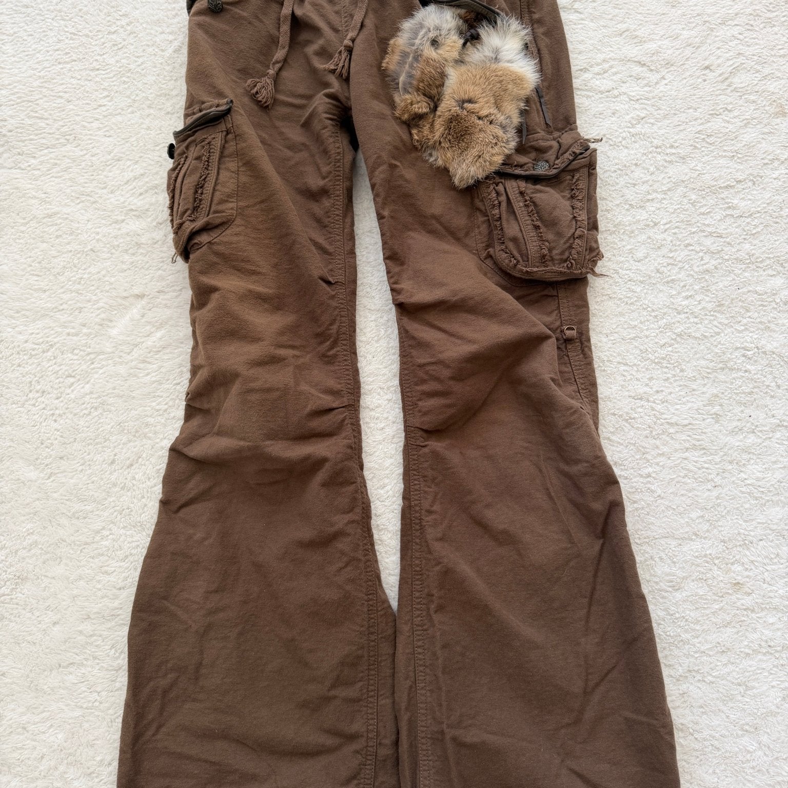 G.O.A. Rustic Rabbit Fur Cargo Pants - wintexarchive