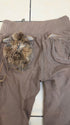 G.O.A Rustic Tribal Coin Rabbit Fur Cargo Sweatpants - wintexarchive