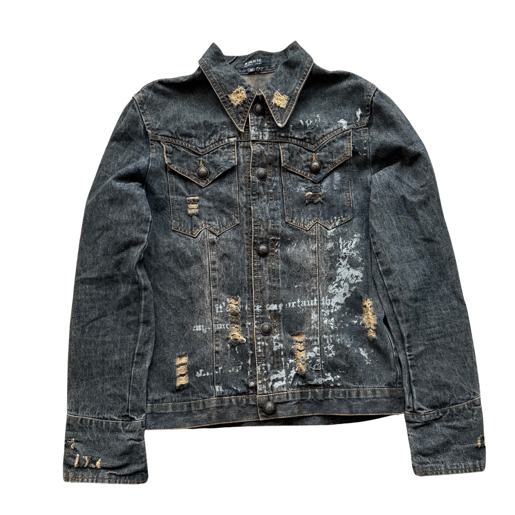 In the attic distressed denim jacket - wintexarchive
