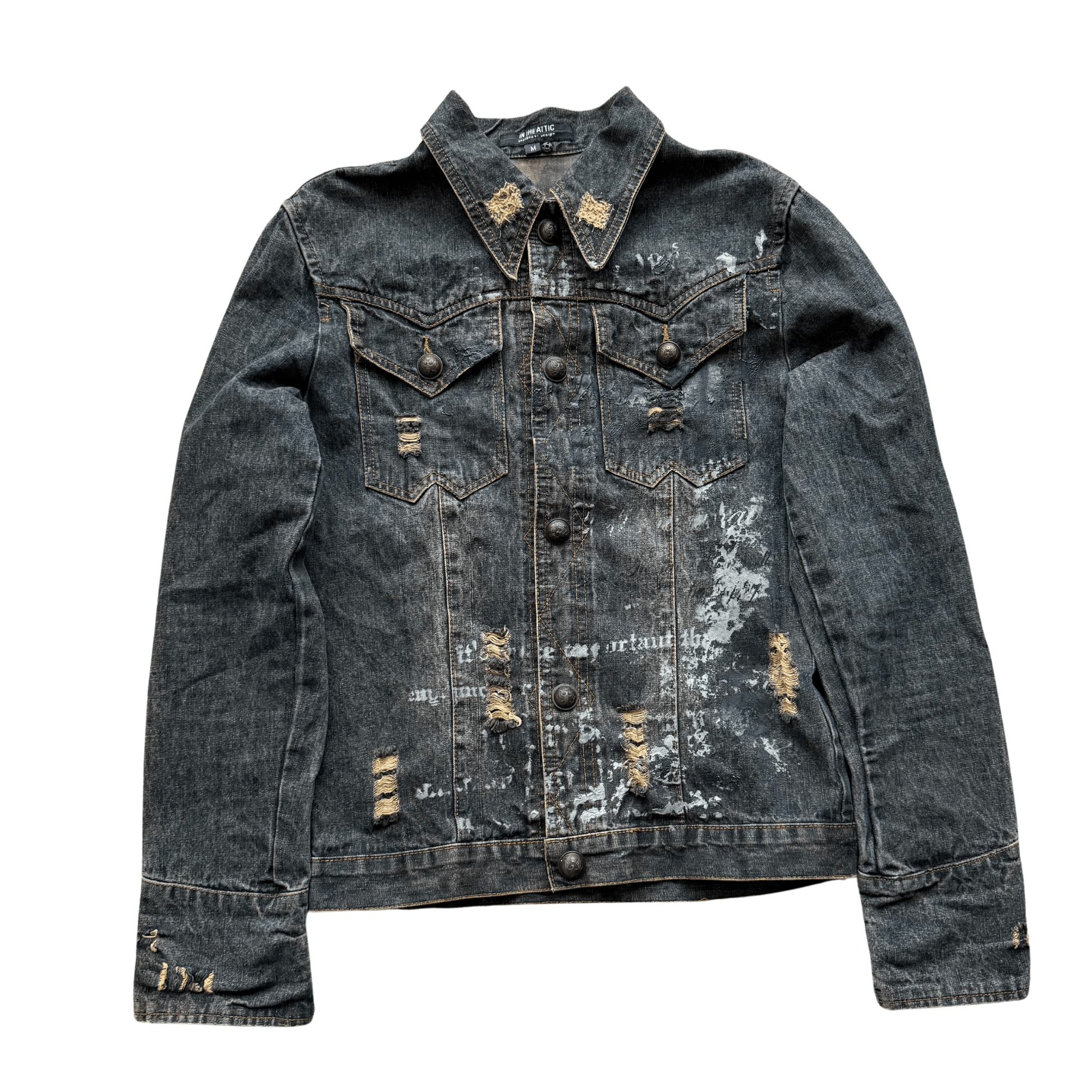 In the attic distressed denim jacket - wintexarchive
