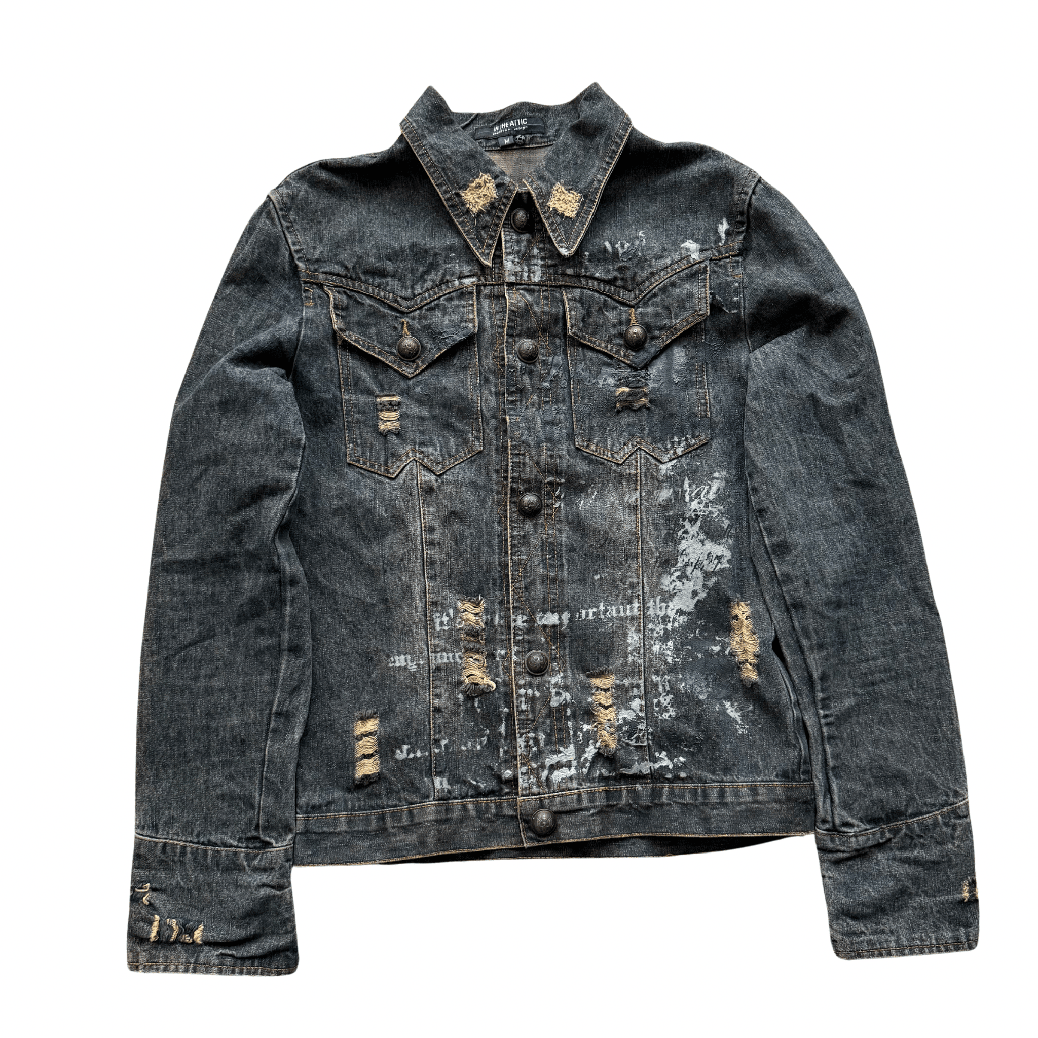 In the attic distressed denim jacket - wintexarchive