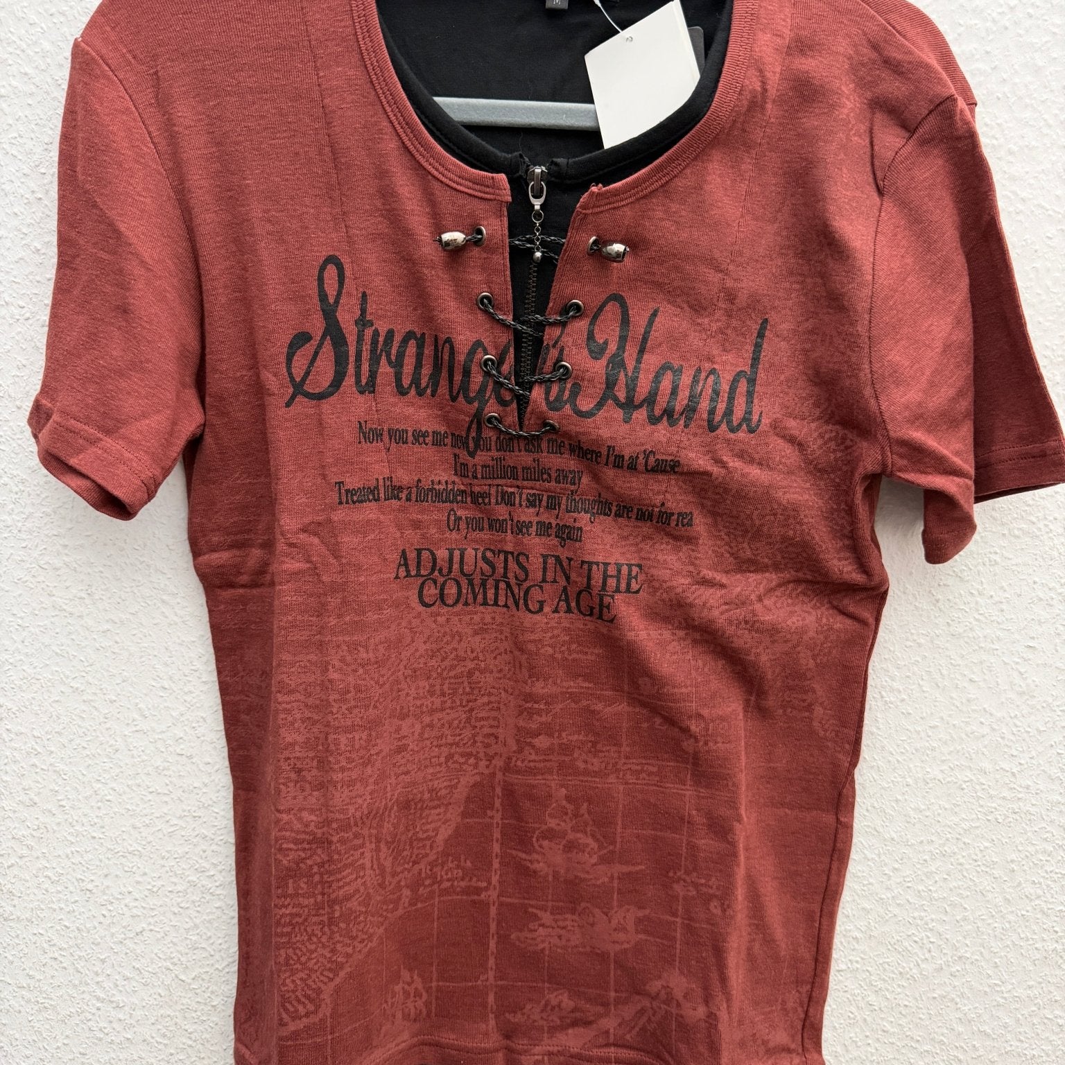 In The Attic Double Layered Laced Up Poem Shirt - wintexarchive