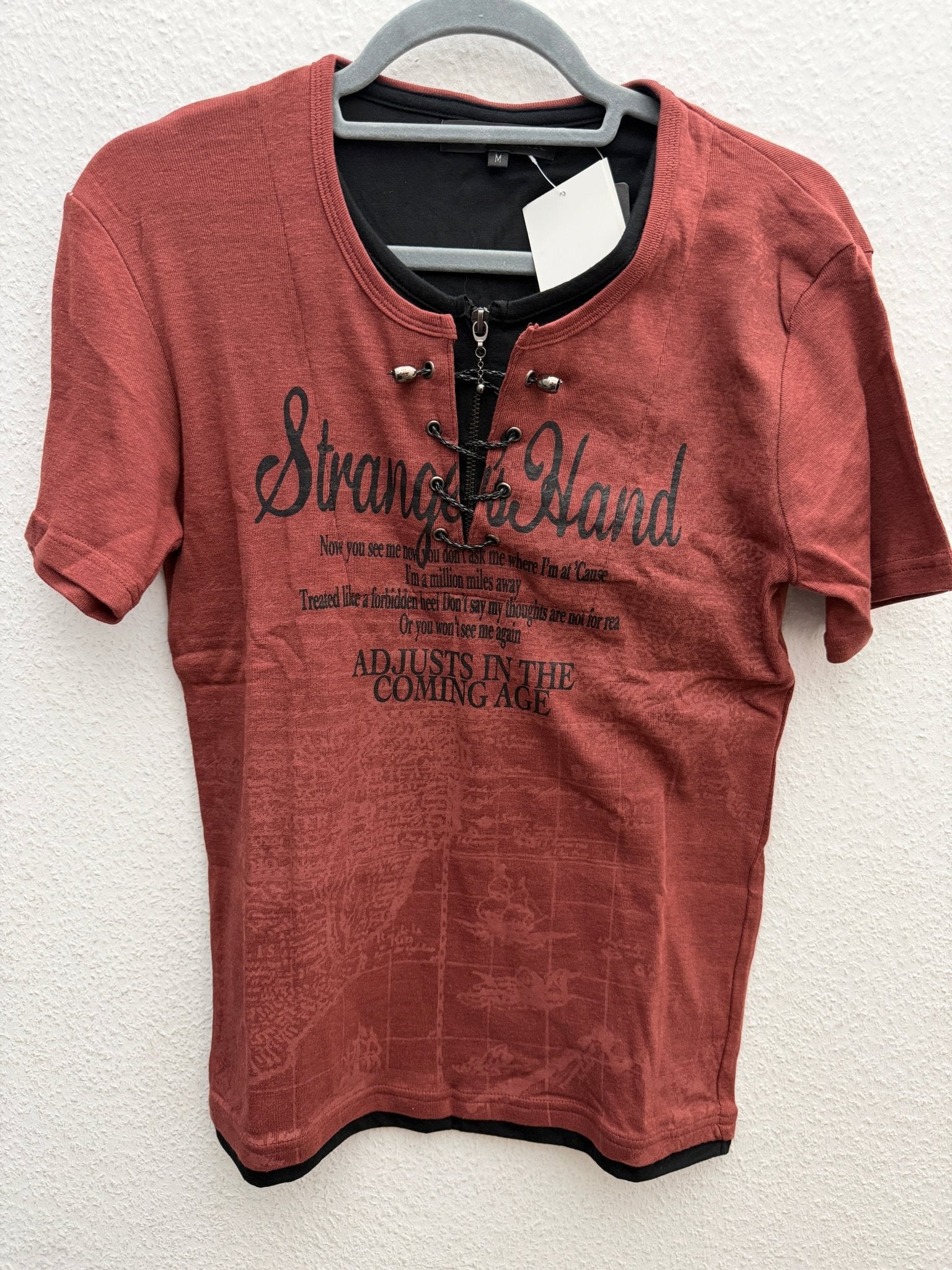 In The Attic Double Layered Laced Up Poem Shirt - wintexarchive