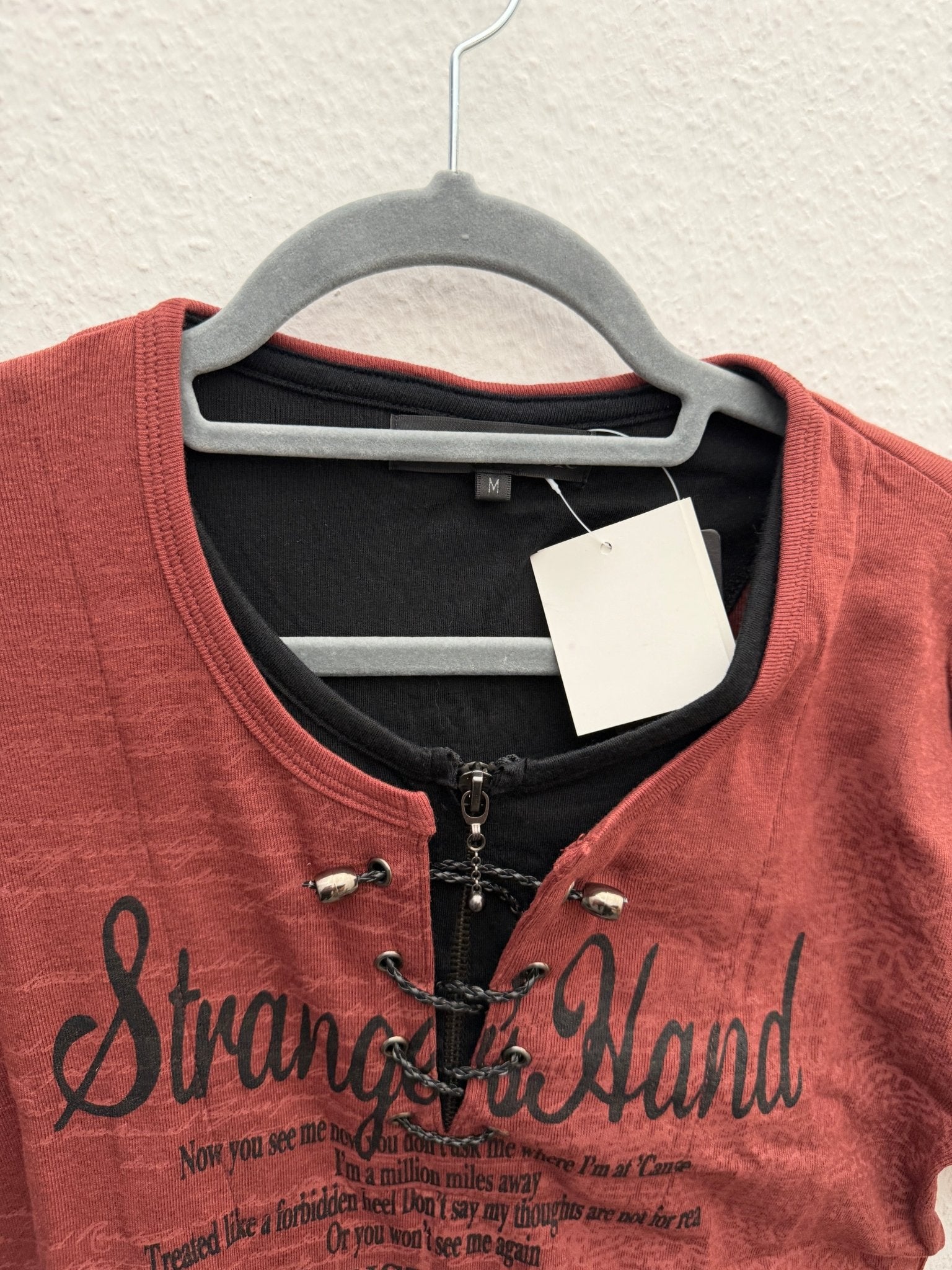 In The Attic Double Layered Laced Up Poem Shirt - wintexarchive