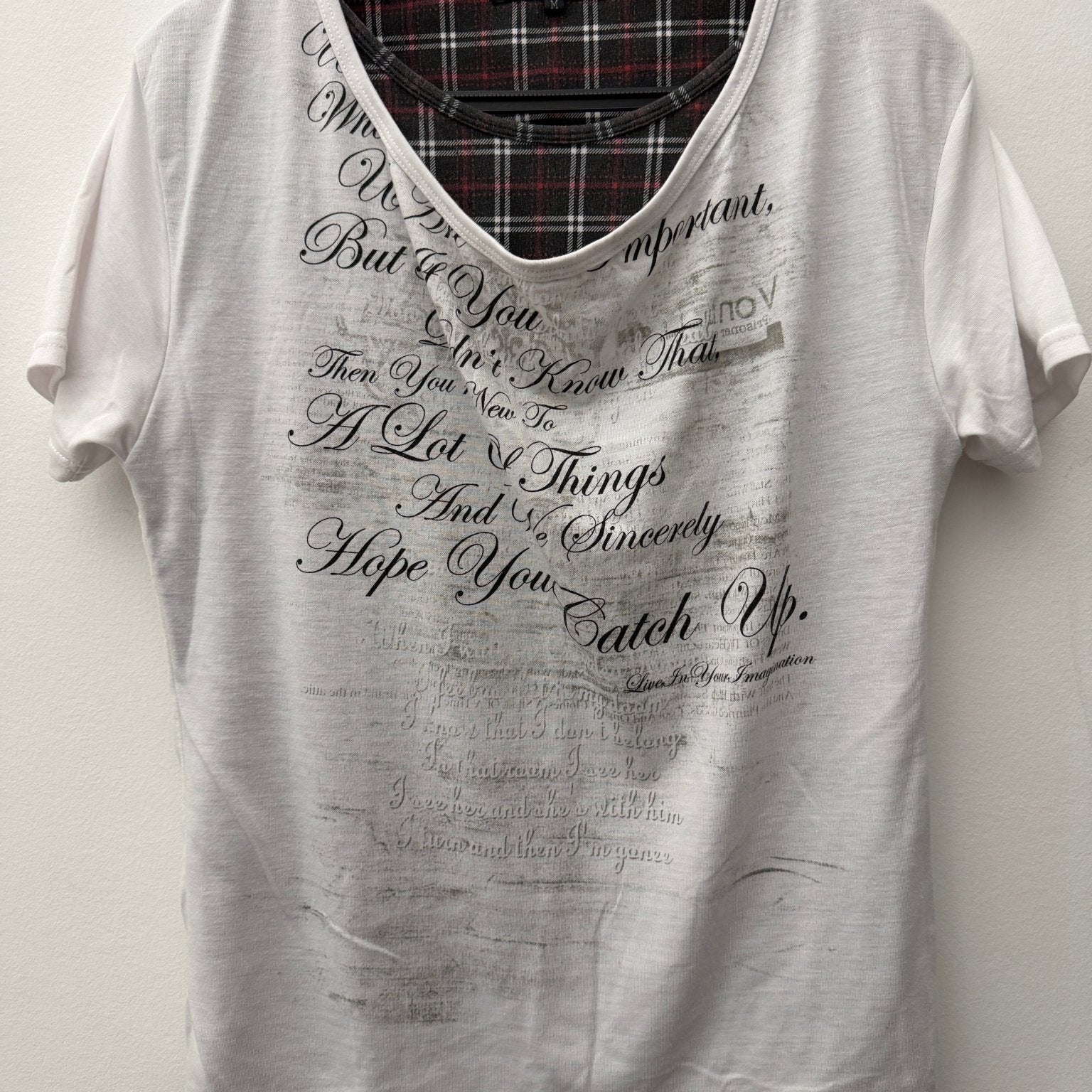 In The Attic Double Layered Poem Check Shirt - wintexarchive