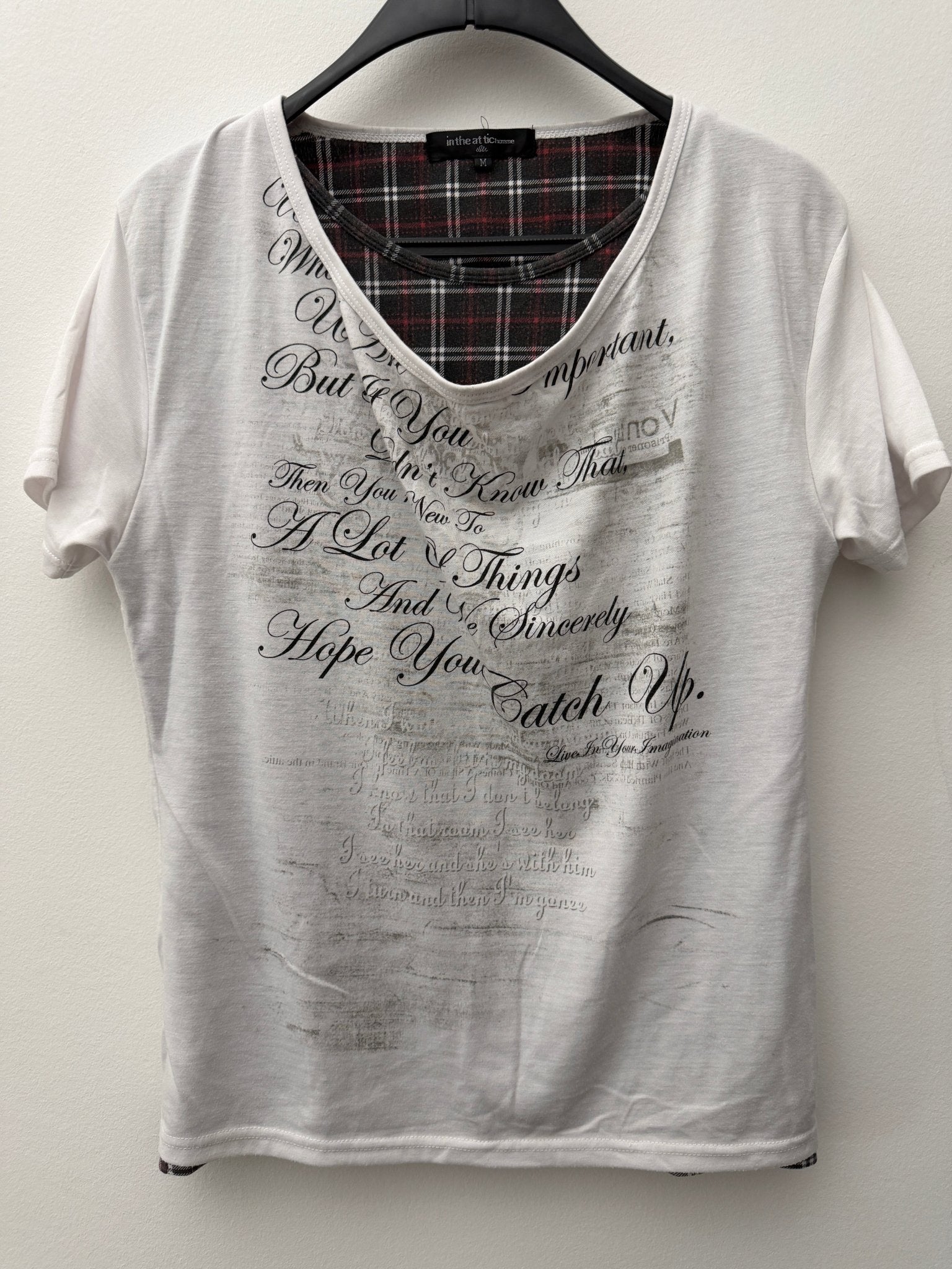 In The Attic Double Layered Poem Check Shirt - wintexarchive