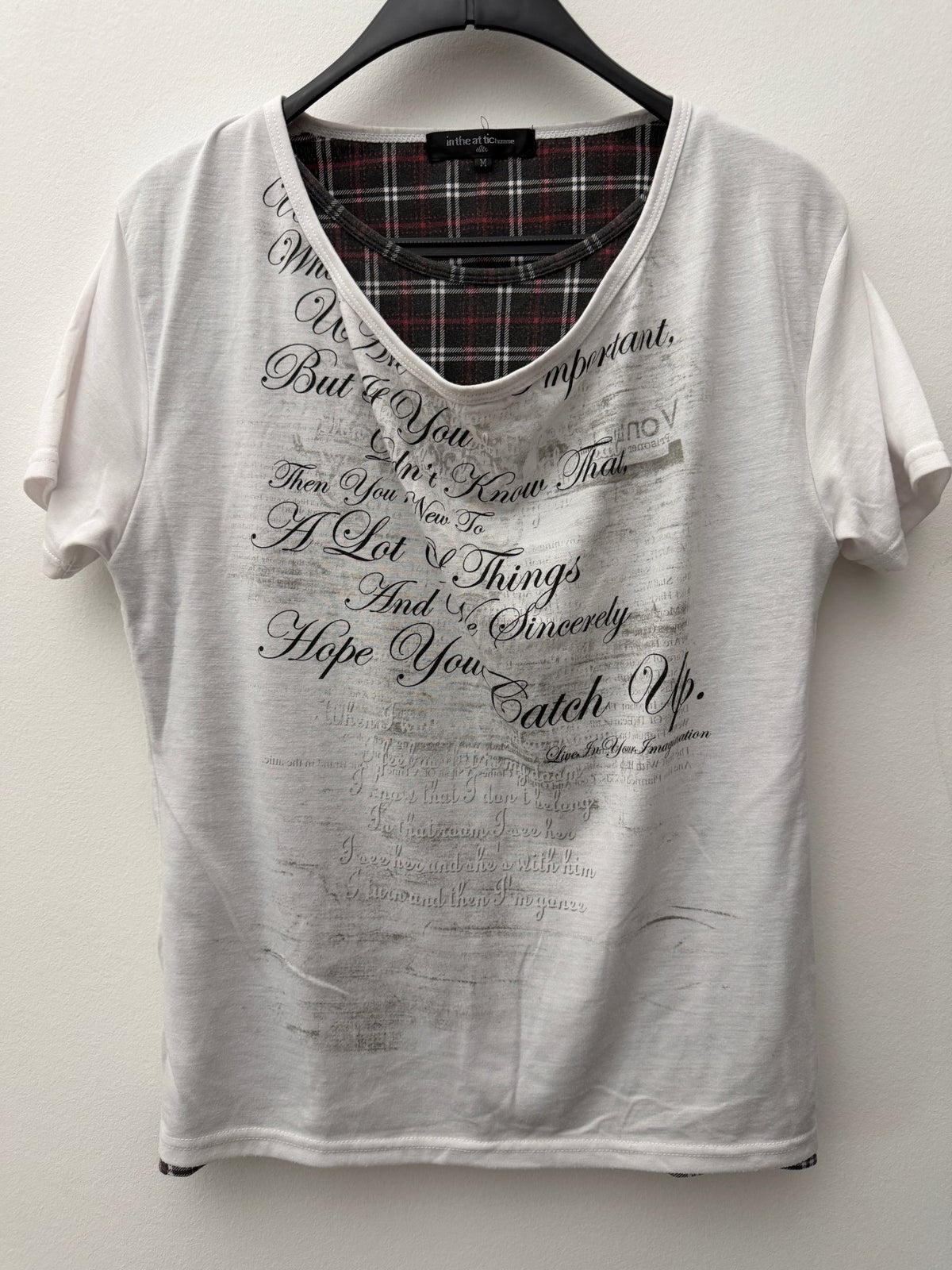 In The Attic Double Layered Poem Check Shirt - wintexarchive