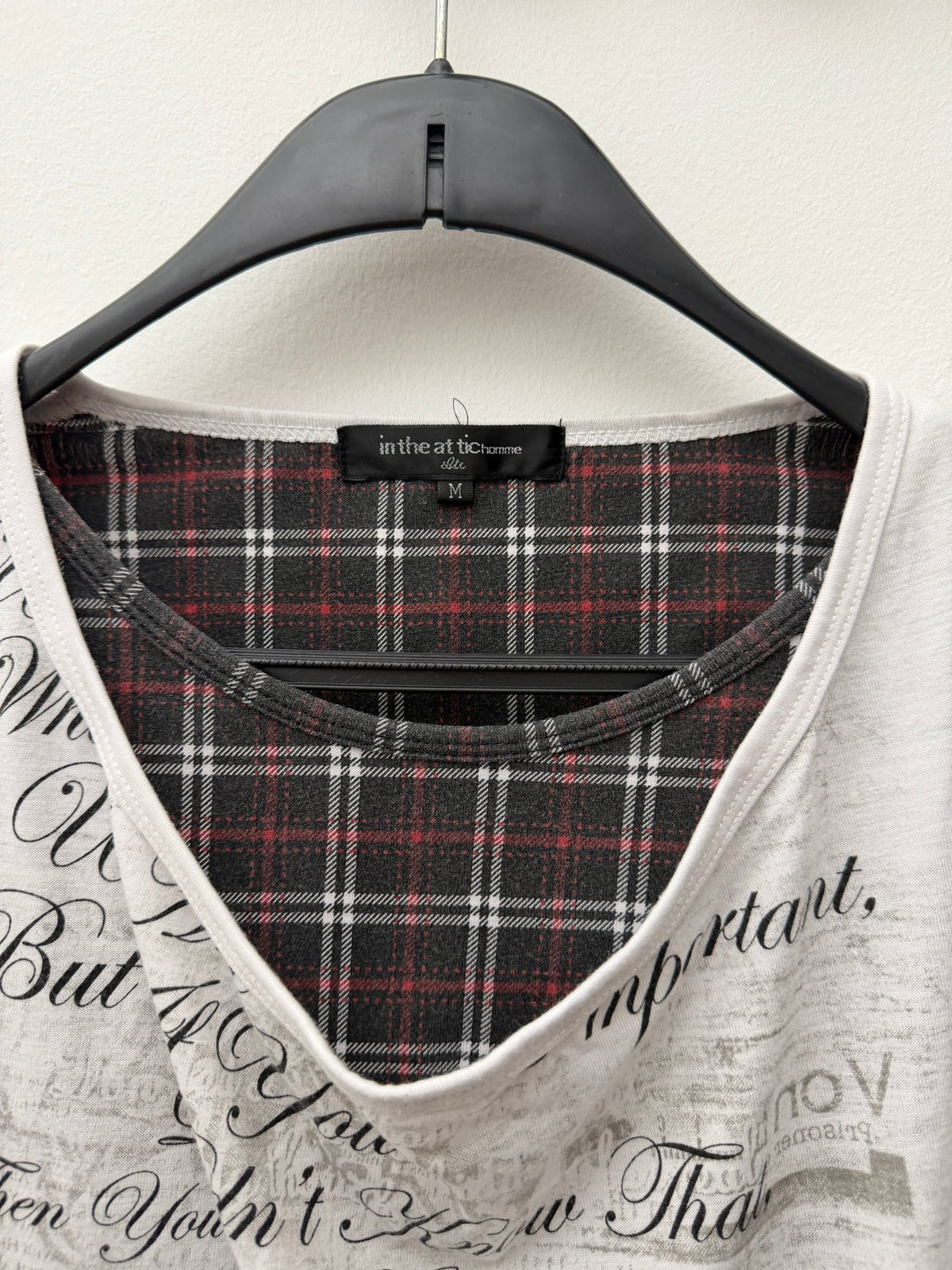 In The Attic Double Layered Poem Check Shirt - wintexarchive