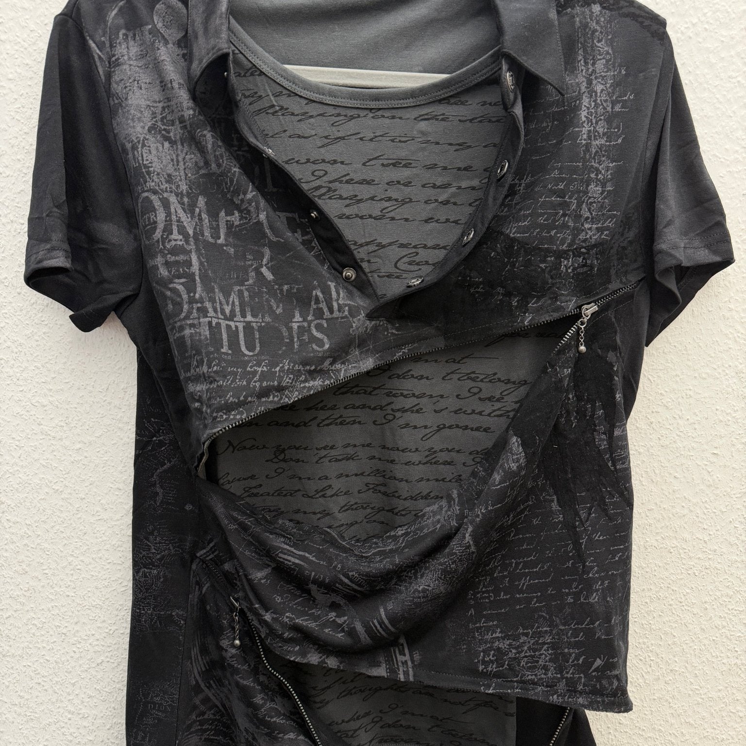 In The Attic Double Layered Poem Polo Shirt - wintexarchive