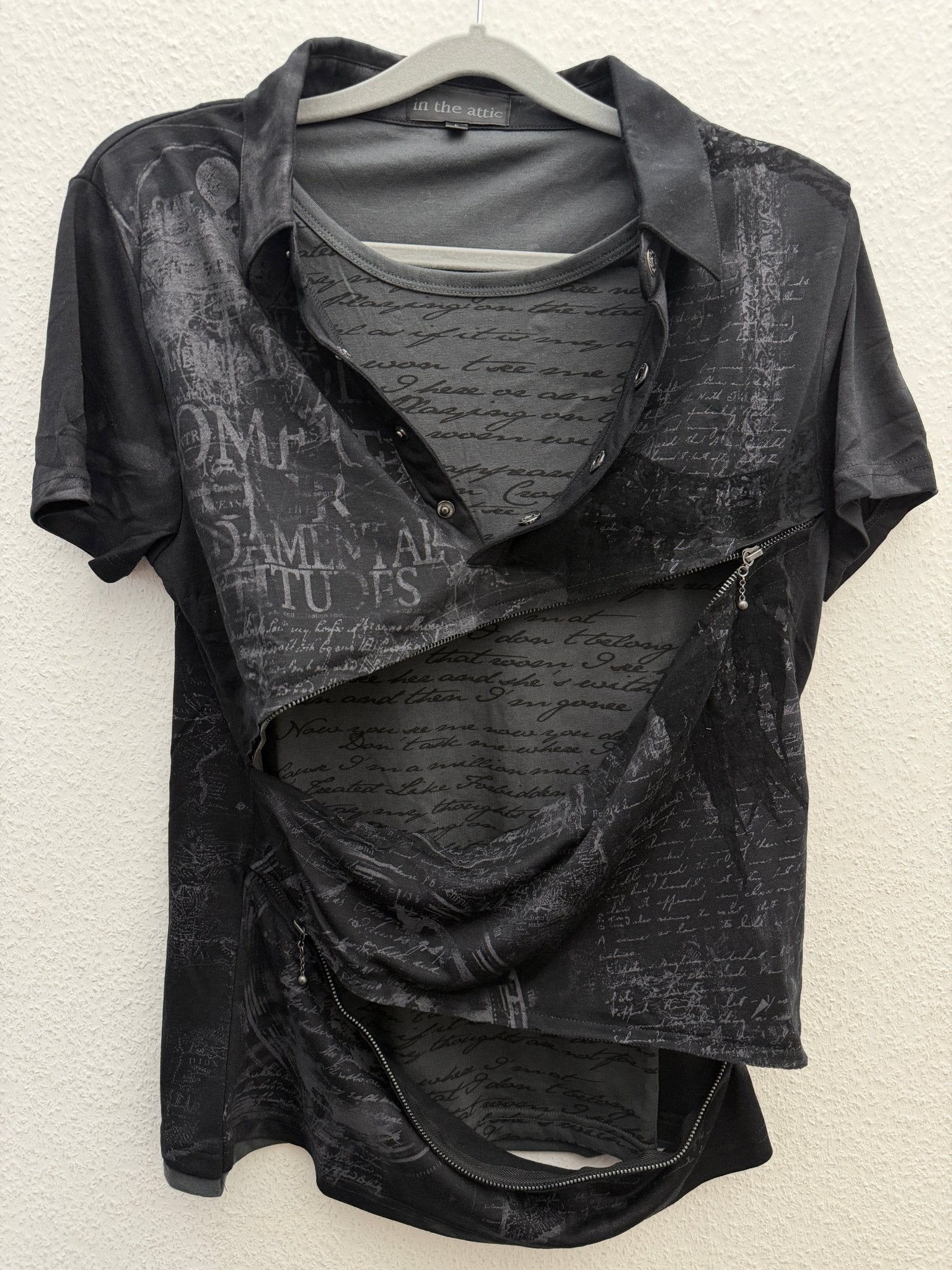 In The Attic Double Layered Poem Polo Shirt - wintexarchive