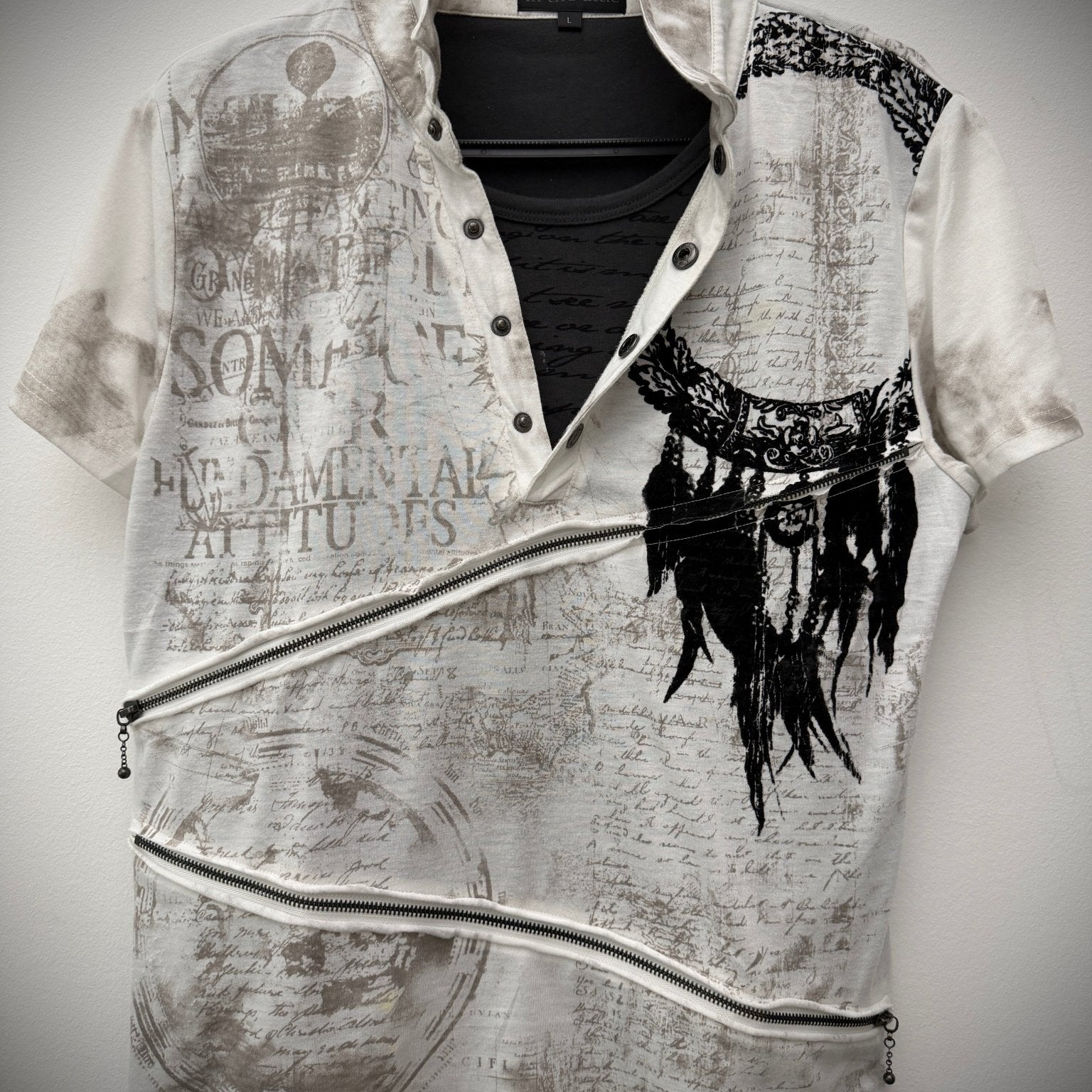 In The Attic Double Layered Poem Polo Shirt - wintexarchive