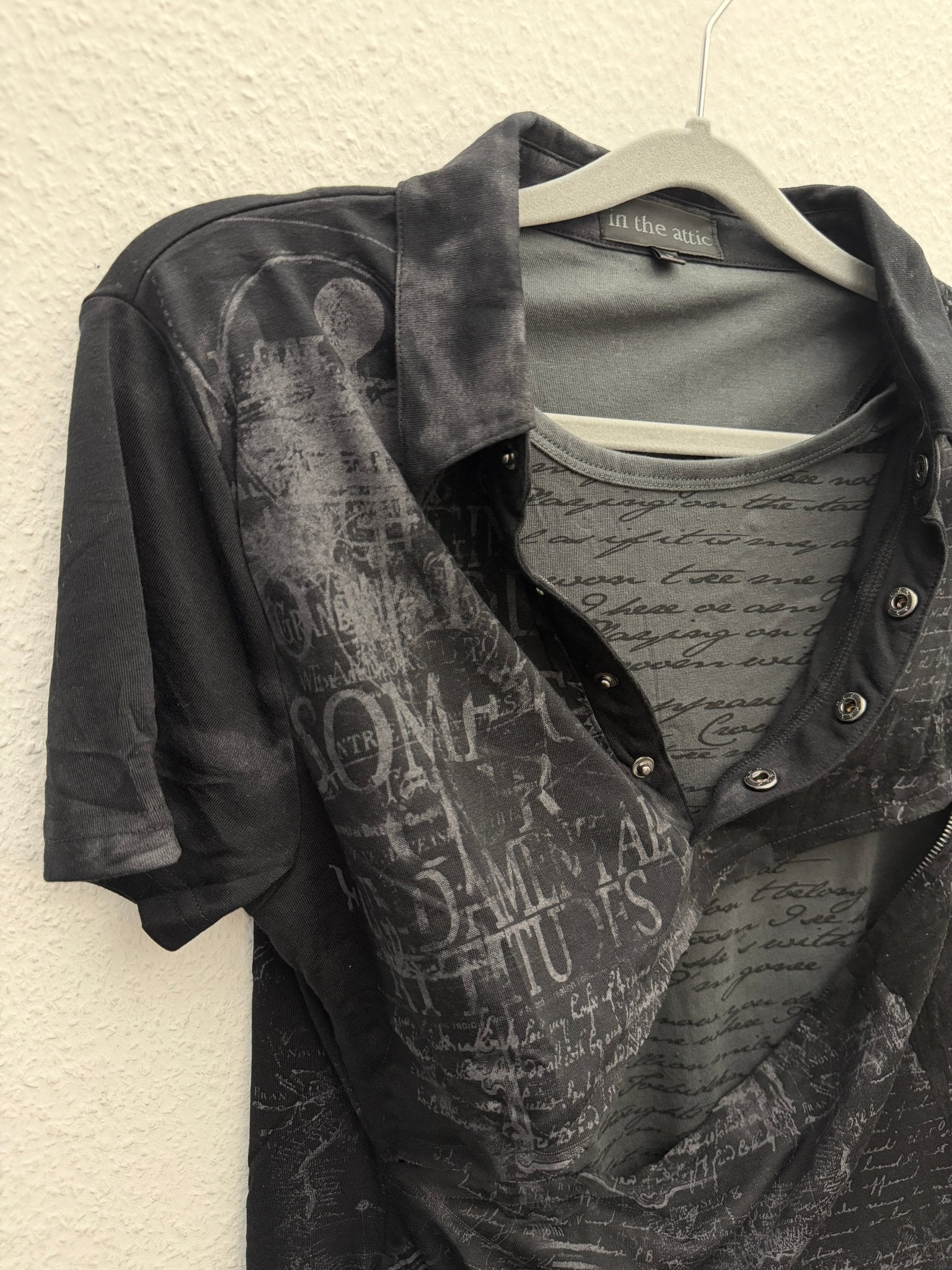 In The Attic Double Layered Poem Polo Shirt - wintexarchive