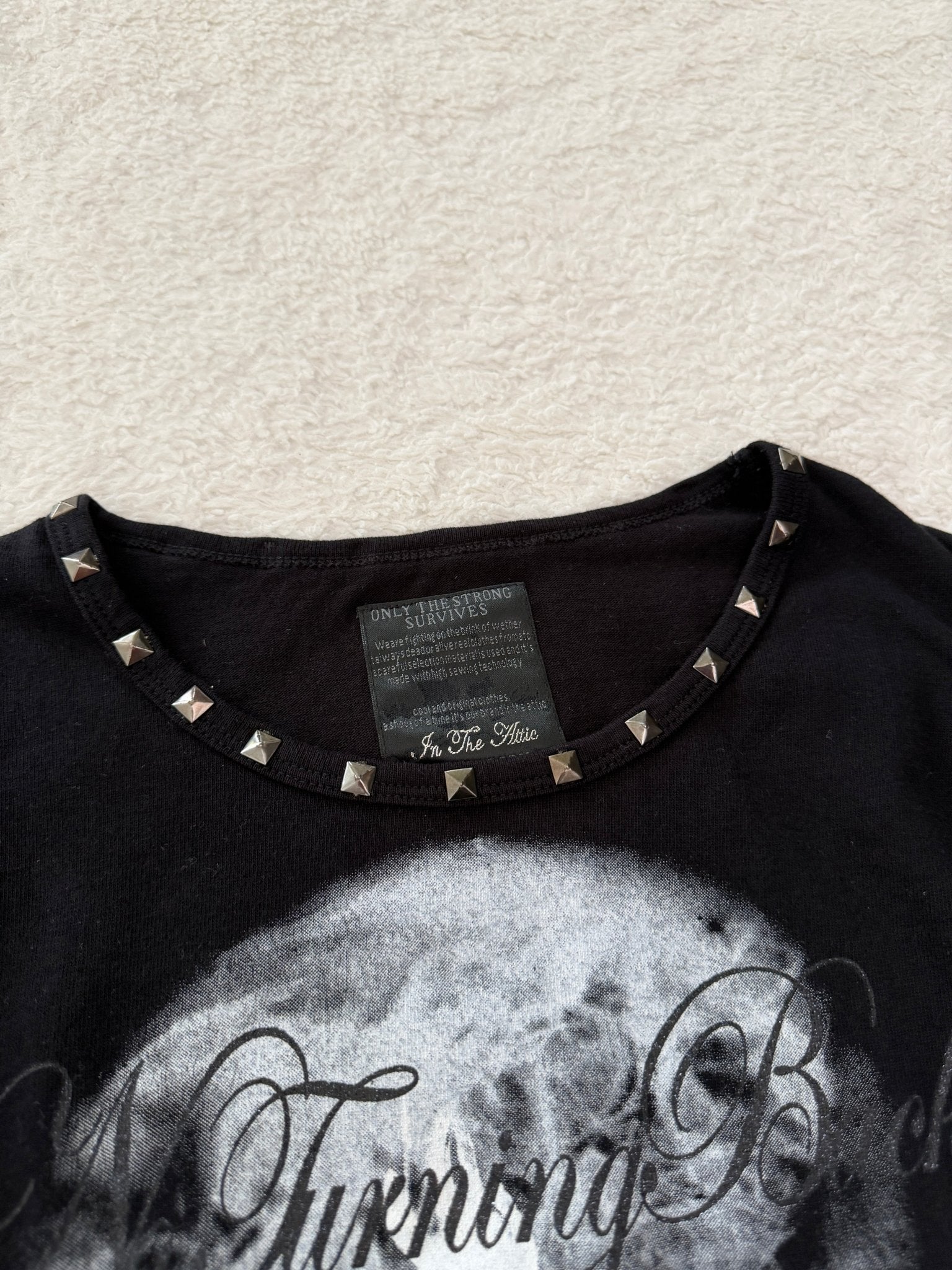 In The Attic Studded Poem Skull Longsleeve - wintexarchive