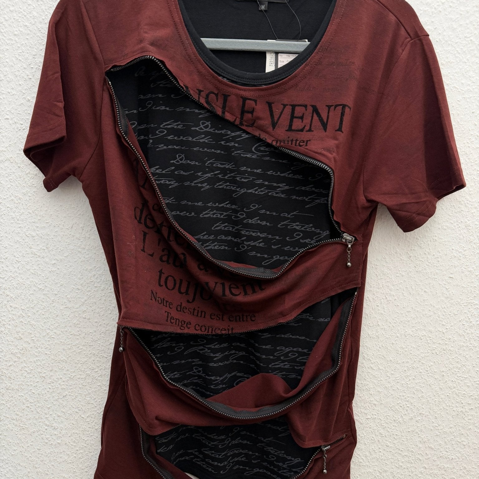 In the Attic TRIPPLE ZIPPER Poem Shirt - wintexarchive