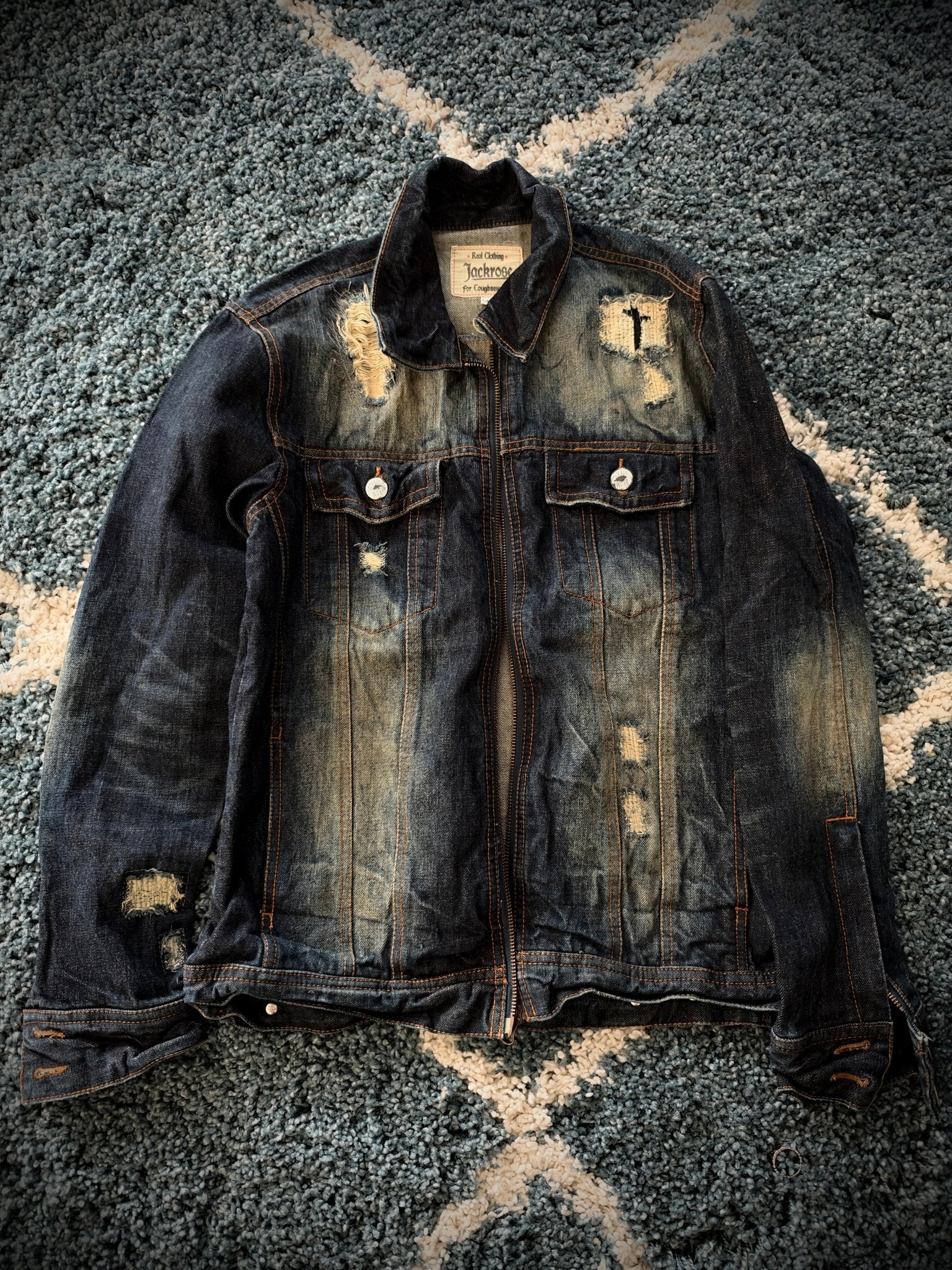 Jack Rose Cross Denim Jacket - wintexarchive