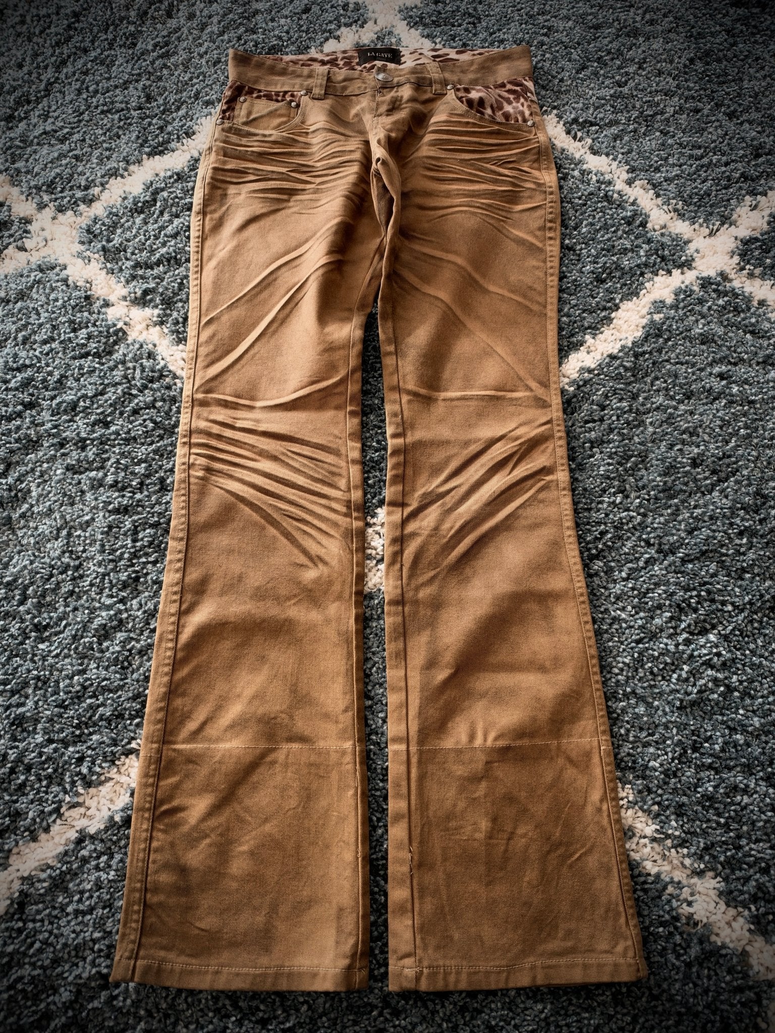 La Gate Clawmark Giraffe Bootcut Pants - wintexarchive
