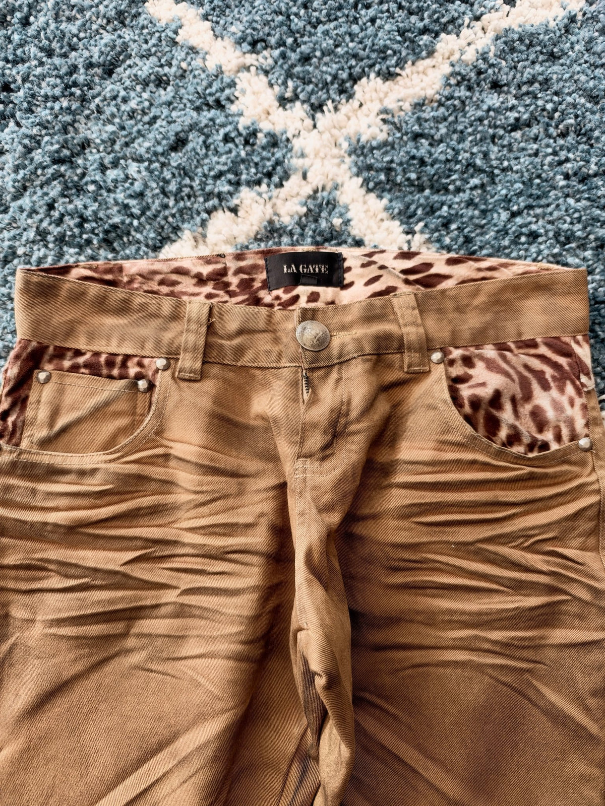 La Gate Clawmark Giraffe Bootcut Pants - wintexarchive
