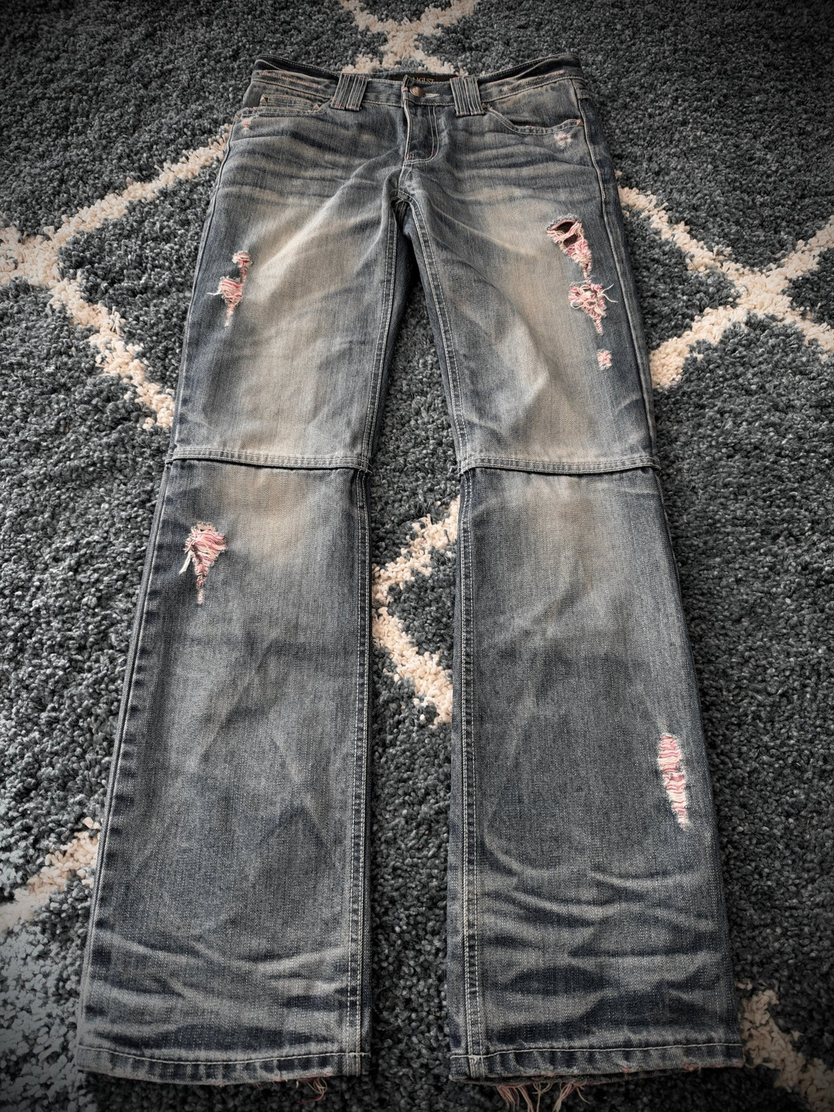 Lagust Skull Patch Bootcut Pants - wintexarchive