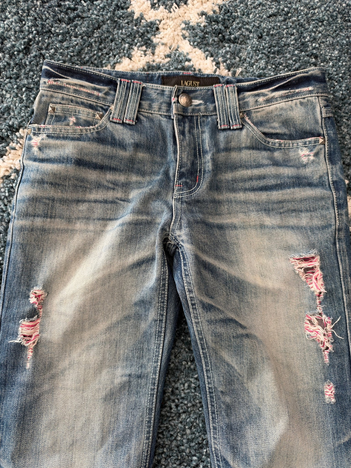 Lagust Skull Patch Bootcut Pants - wintexarchive