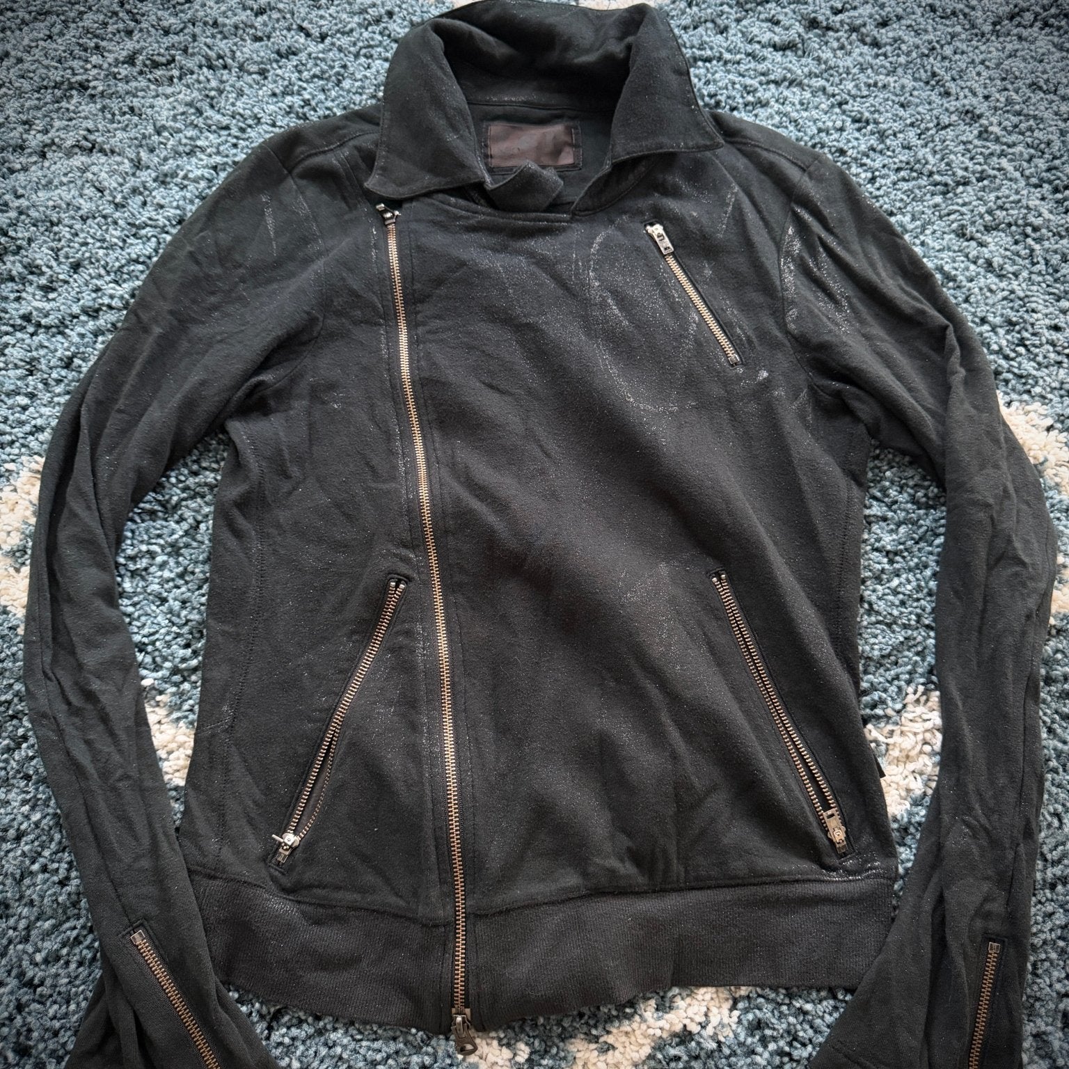 L.G.B. Waxed Glitter Rider Jacket - wintexarchive