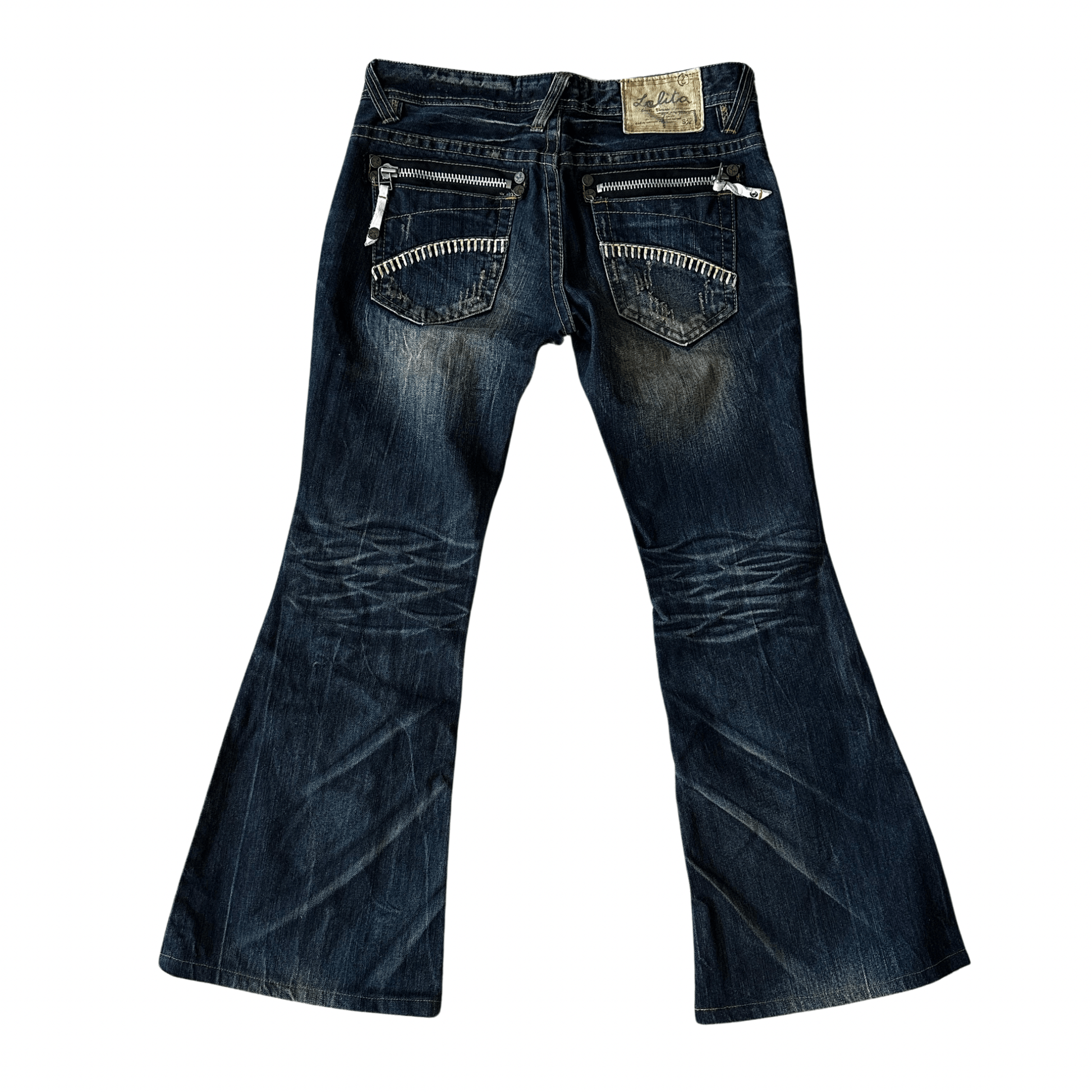 Lolita scar stitched Flared denim - wintexarchive