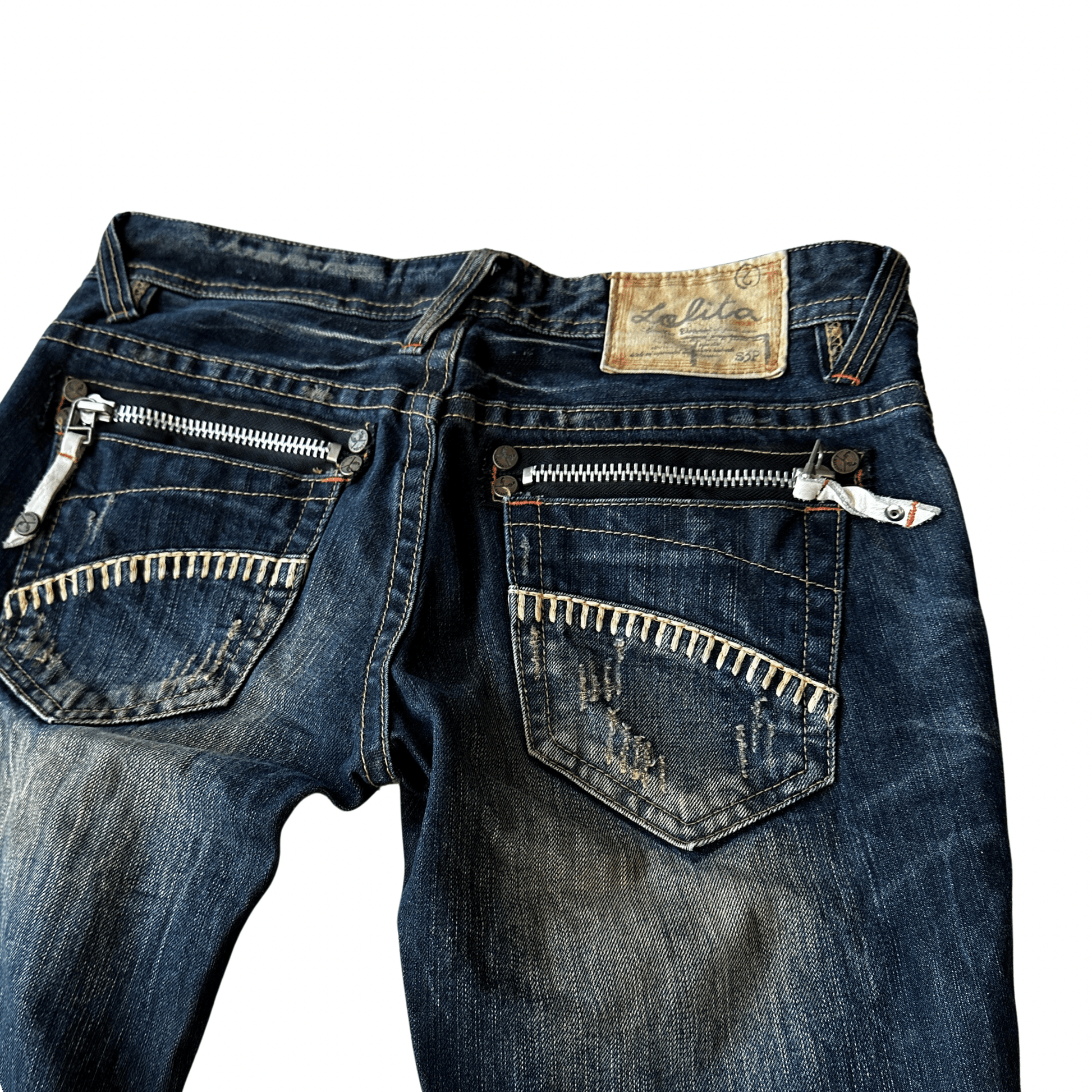 Lolita scar stitched Flared denim - wintexarchive