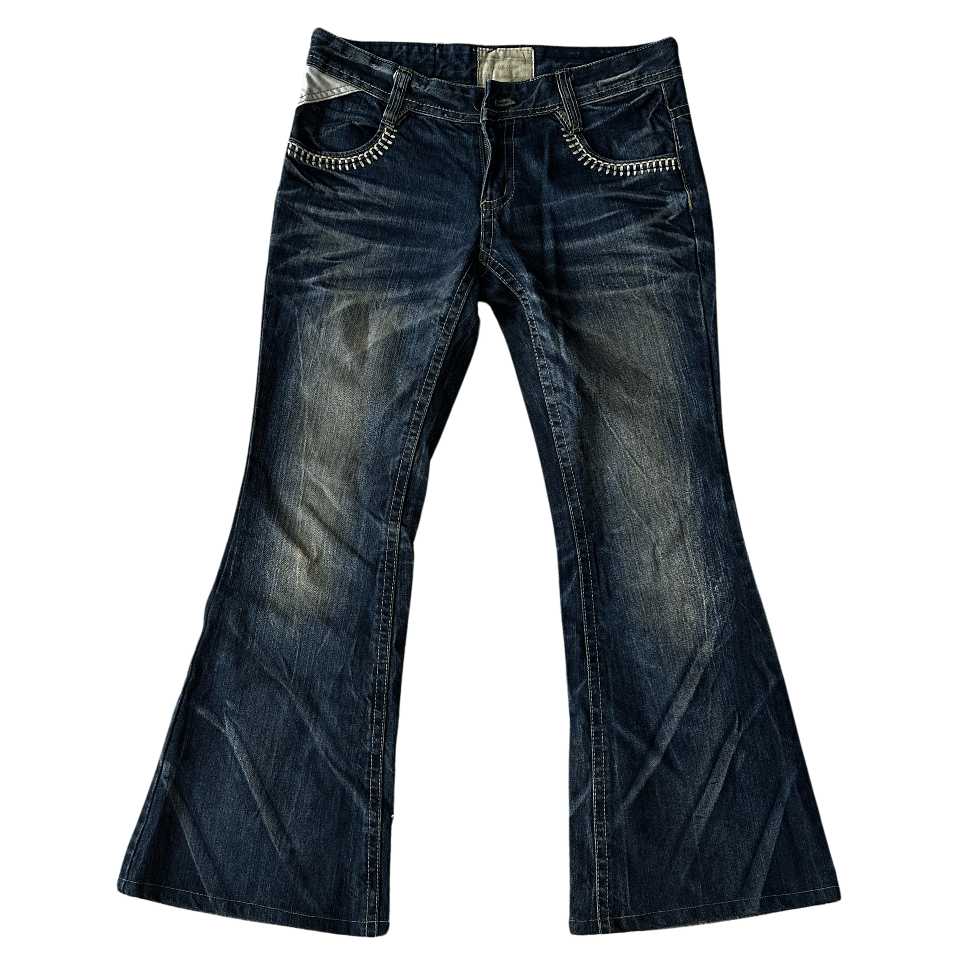 Lolita scar stitched Flared denim - wintexarchive