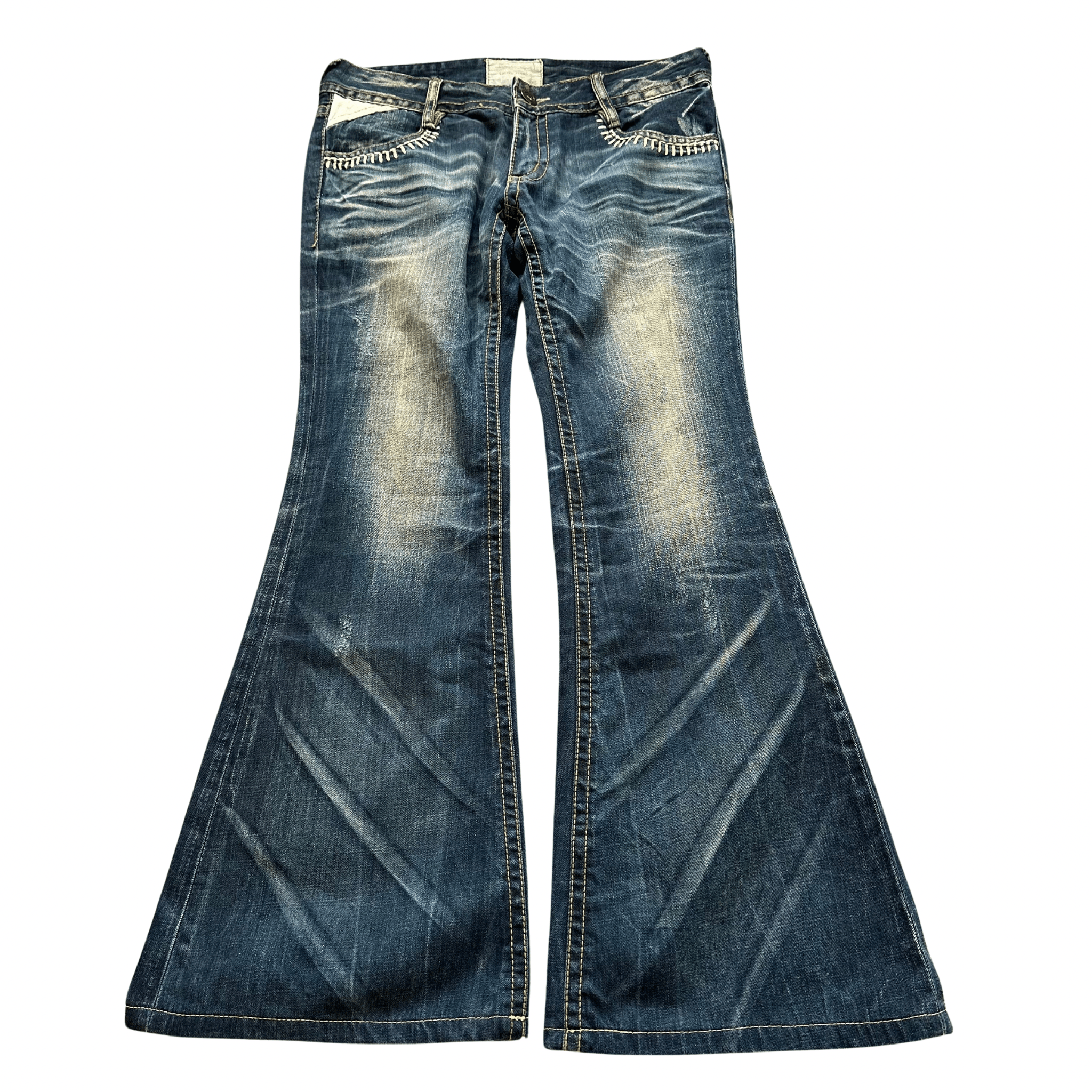 Lolita whiskers washed flared denim - wintexarchive