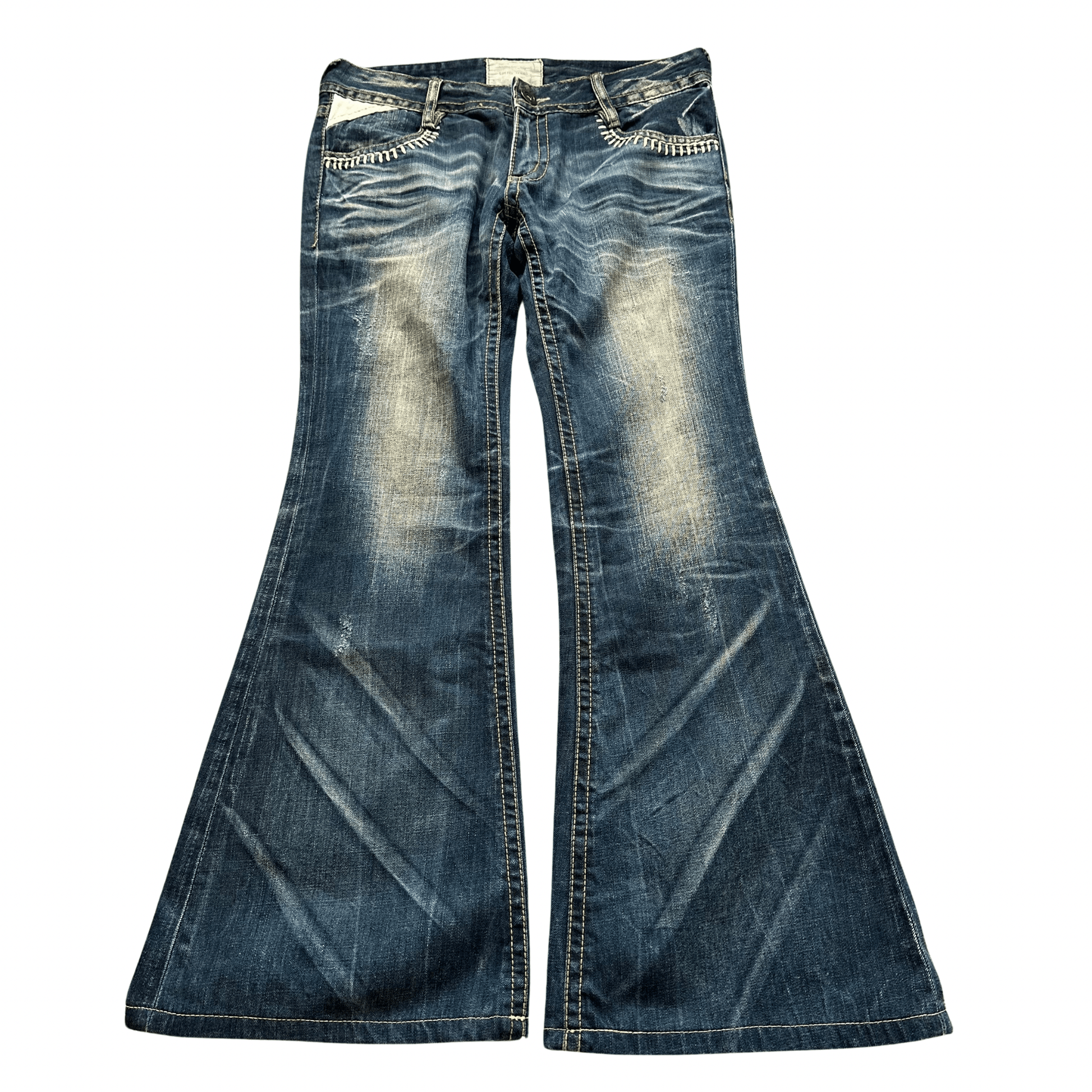 Lolita whiskers washed flared denim - wintexarchive