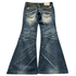Lolita whiskers washed flared denim - wintexarchive