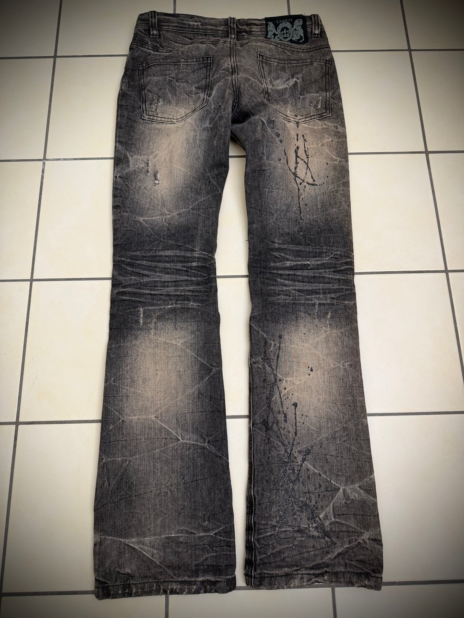 Lowbox Metal Rings Waxed Bootcut Pants - wintexarchive