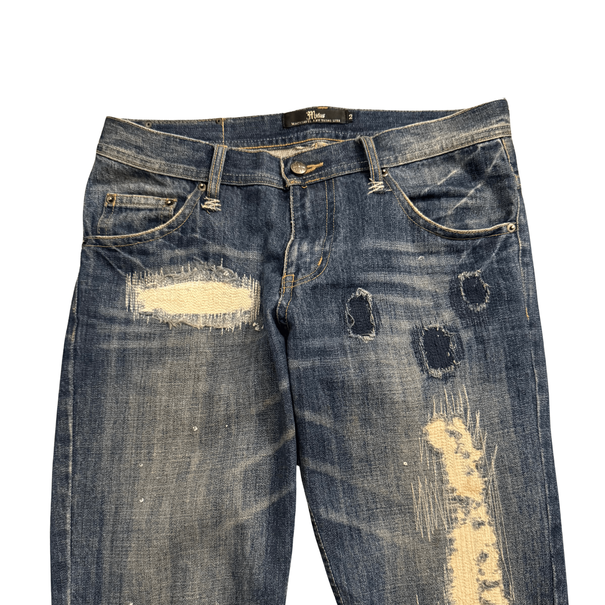 MIDAS midas damage destroy pants ラメ加工 DISTRESSED CRASH DENIM