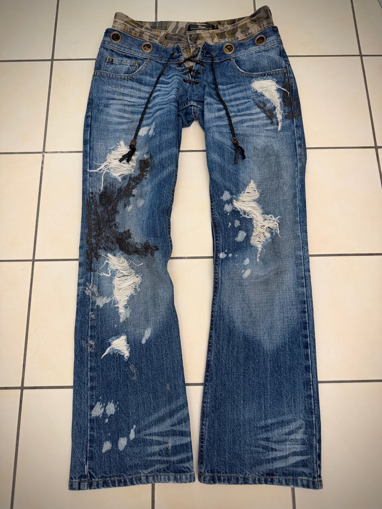 Midas Double Waisted Laced Up Flared Pants - wintexarchive