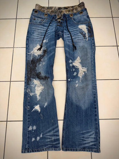 Midas Double Waisted Laced Up Flared Pants - wintexarchive