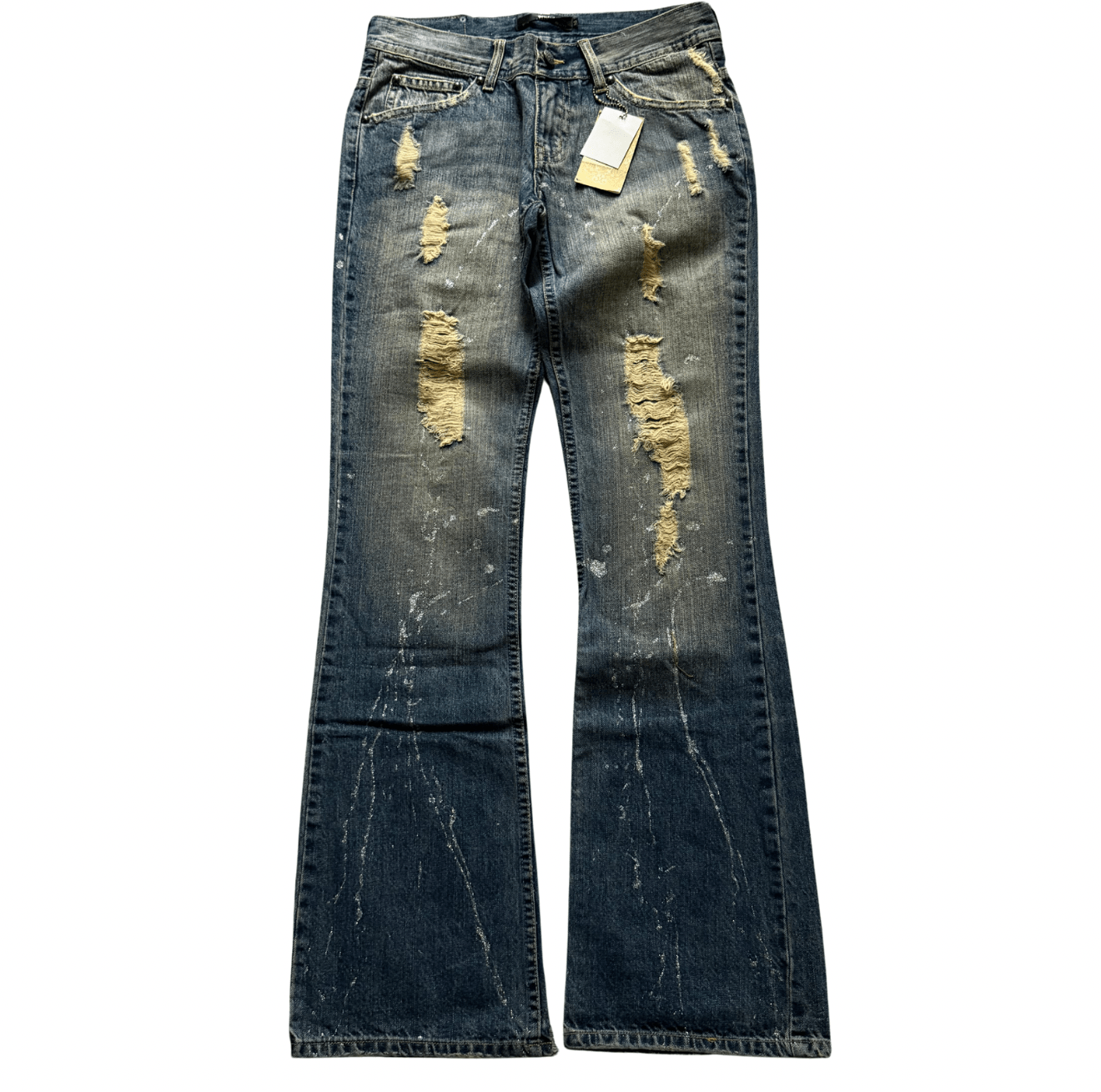 Midas splattered distressed flared denim - wintexarchive