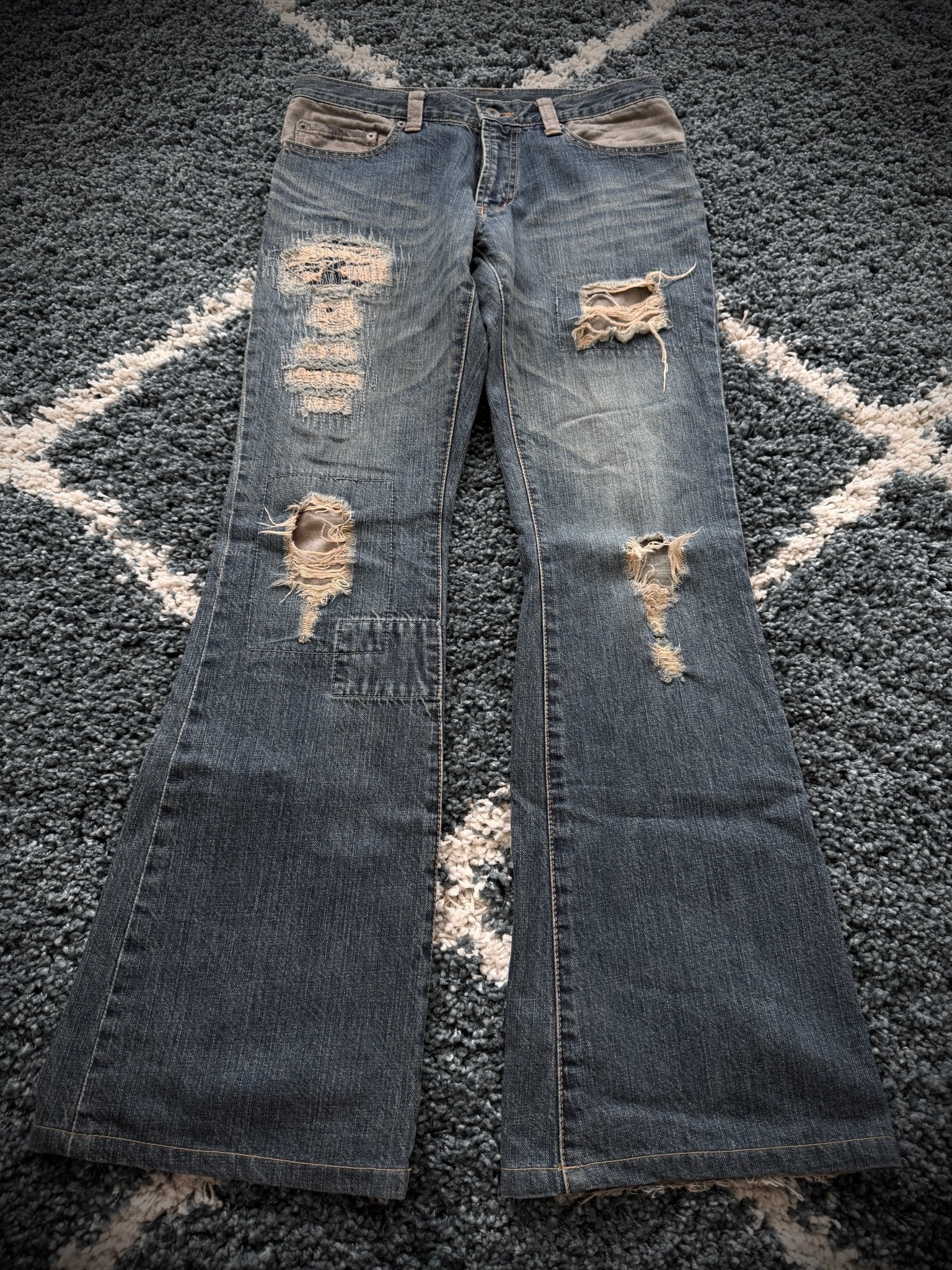 Morgan Homme Panel Leather Hybrid Flared Pants - wintexarchive