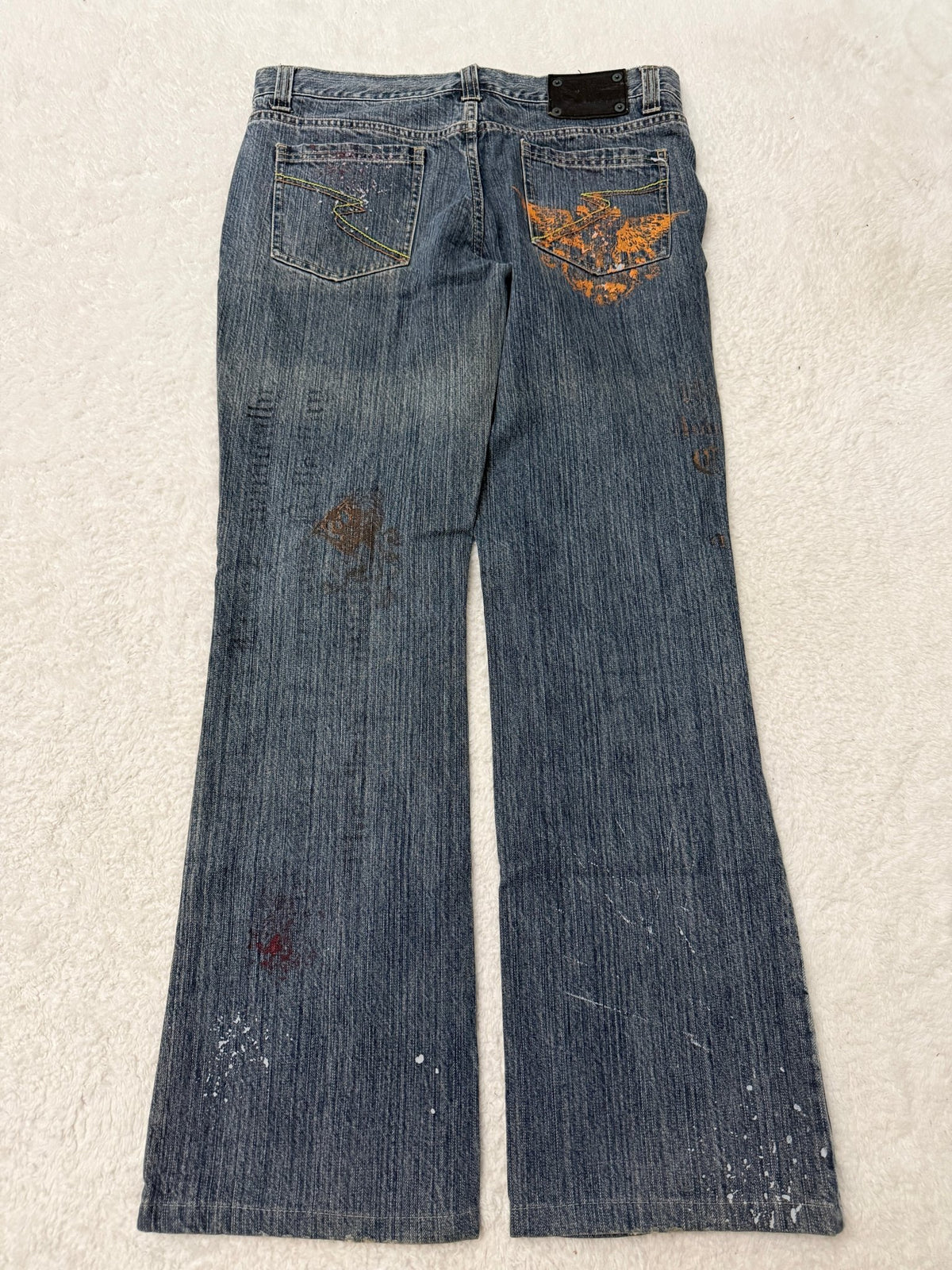 Nicole Club Splattered Patch Flared Pants - wintexarchive