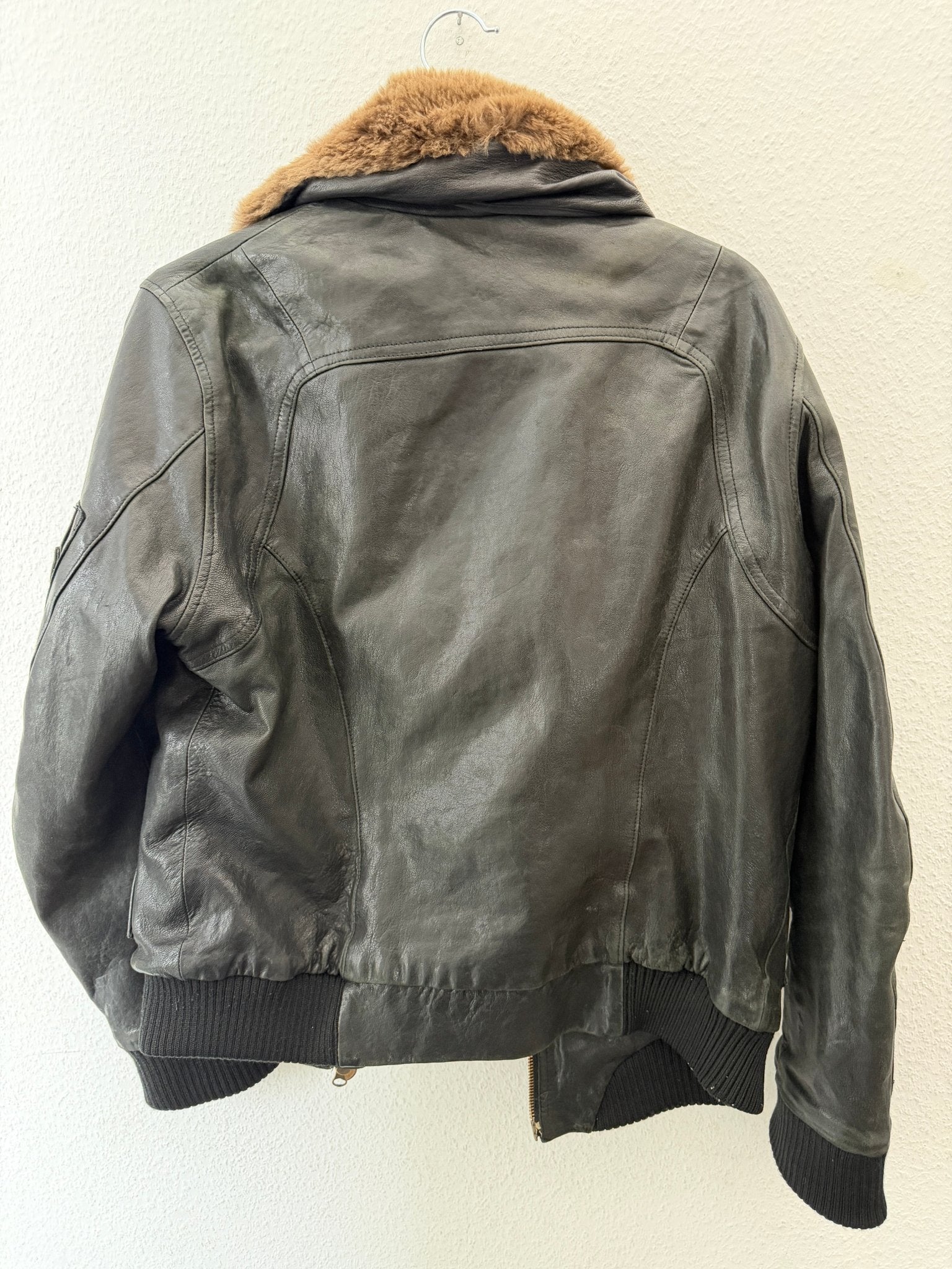 Obelisk Royal Flash Special Bomber Fur Leather Jacket - wintexarchive