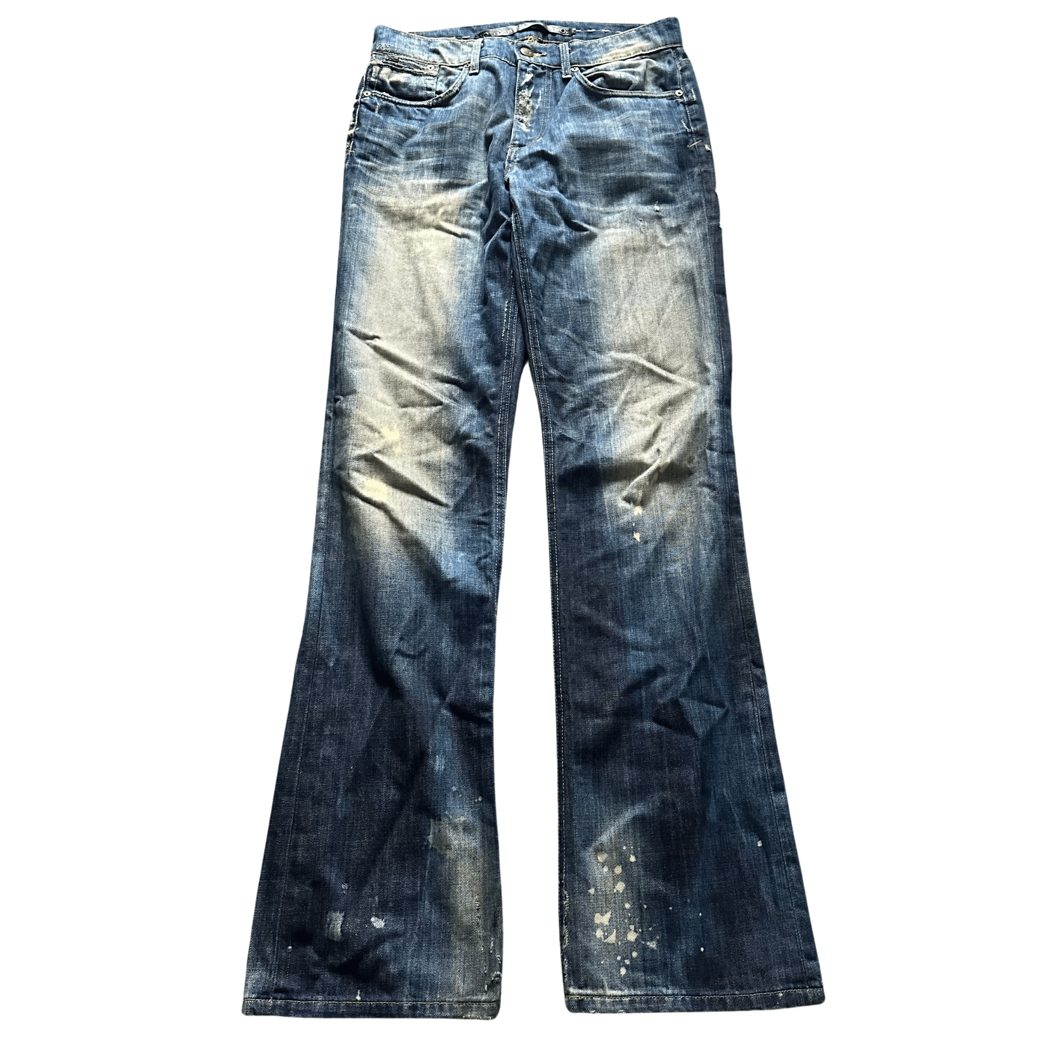 painted & distressed bootcut pants - wintexarchive