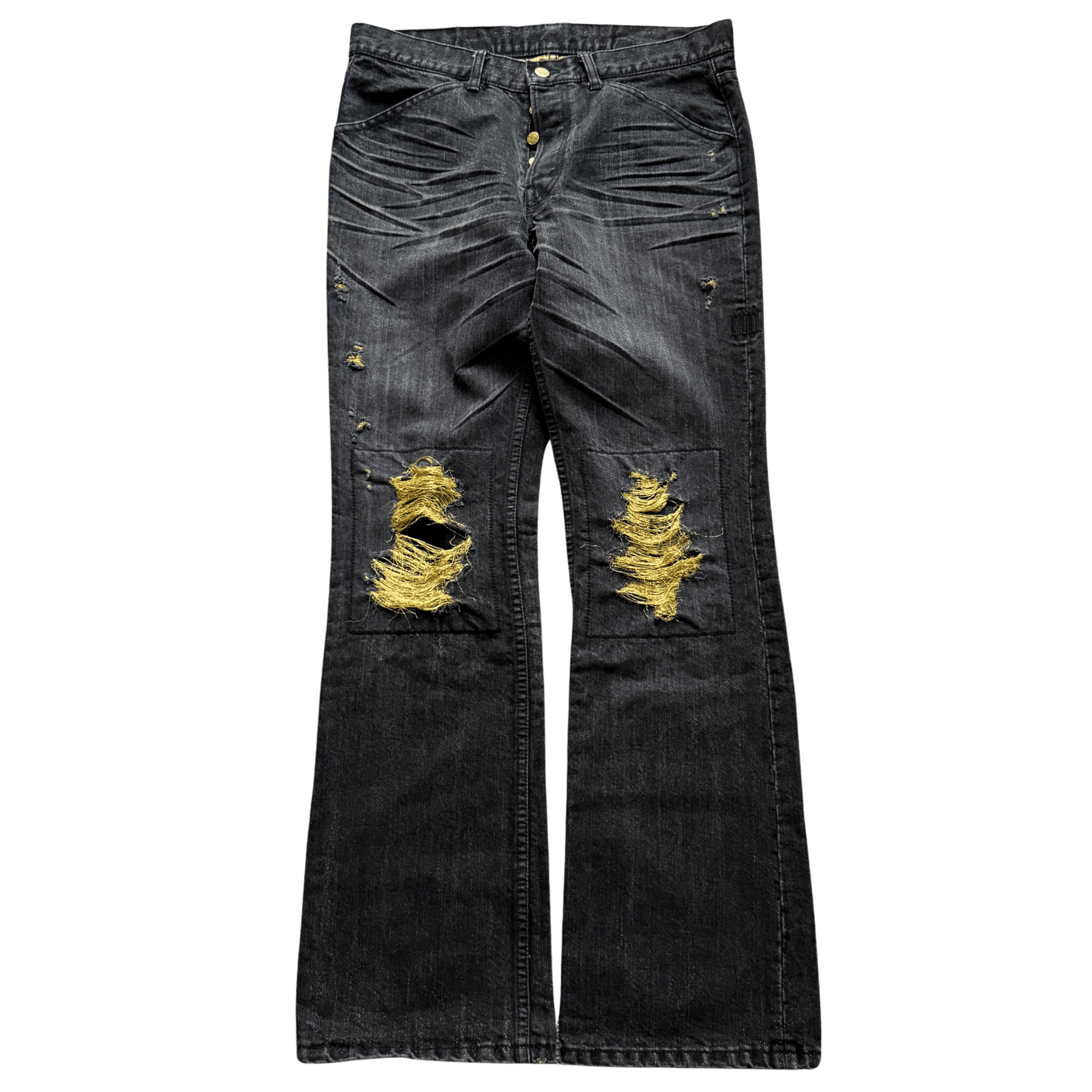 Pony Hair Clawmark Flared Denim - wintexarchive