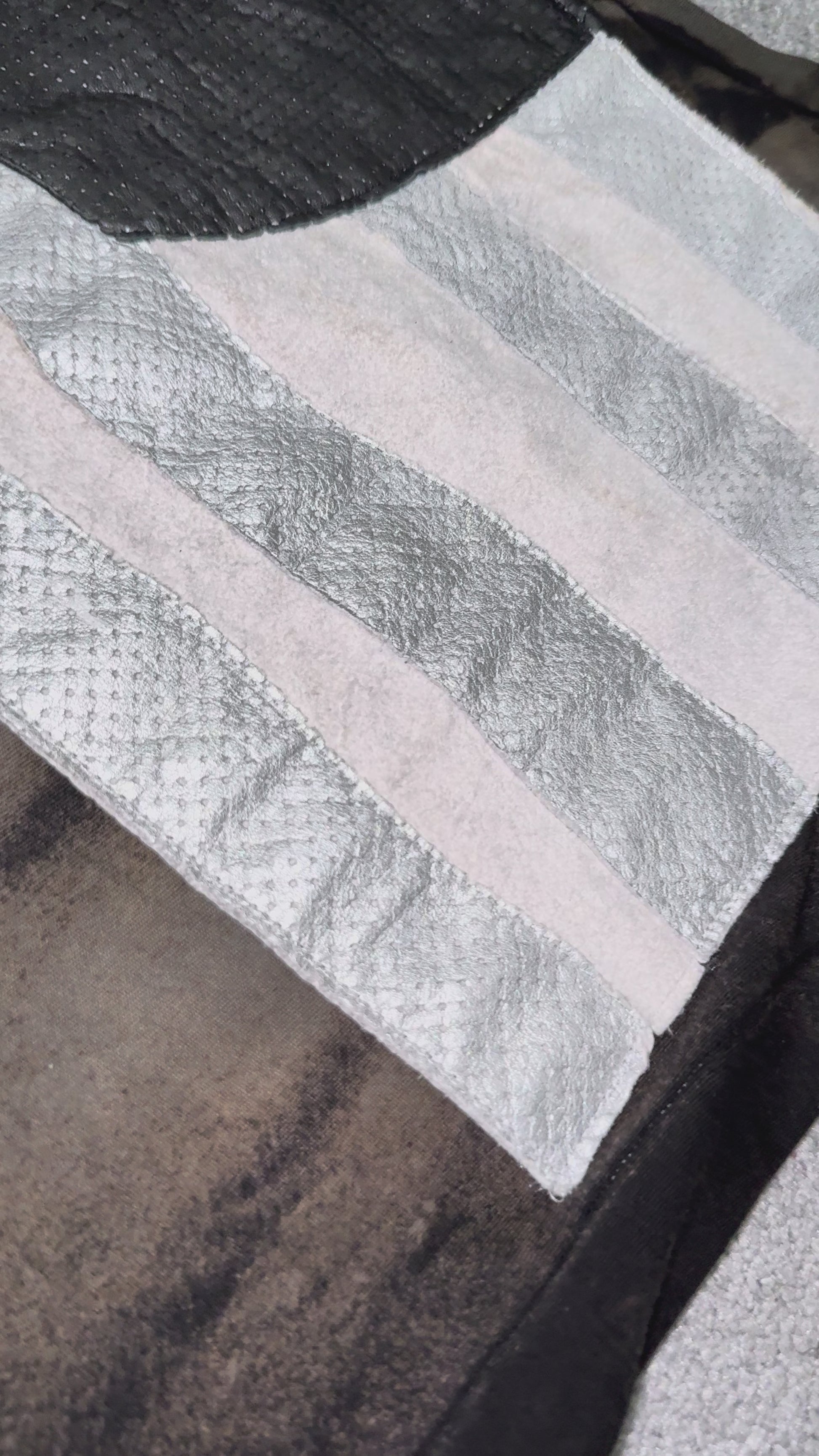 L.G.B reflective American flag leather patched shirt