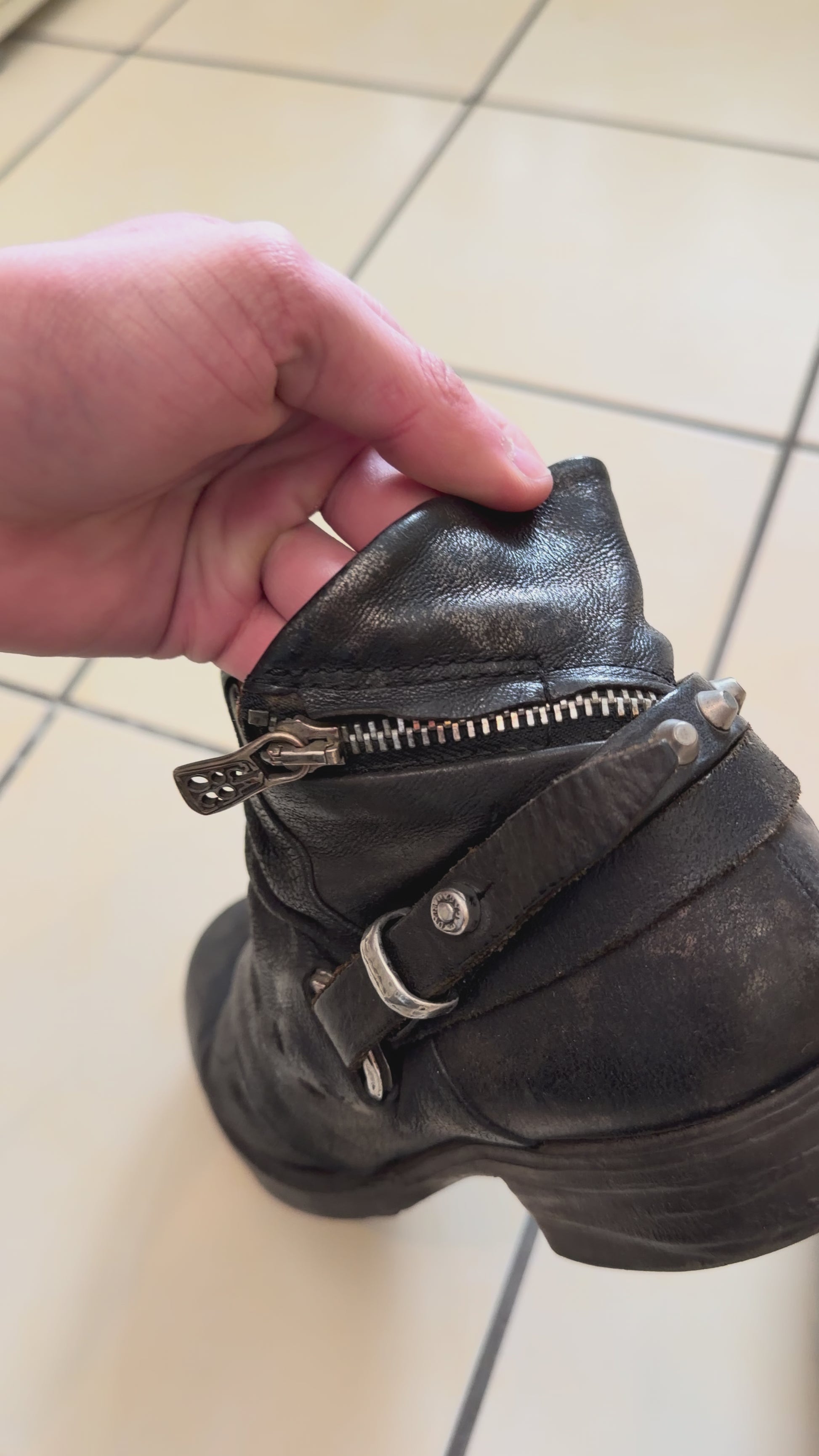 A.S. 98 studded zipper boots