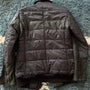 Roen Leopard Infusion Hybrid Leather Puffer Jacket - wintexarchive