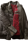 Roen Leopard Infusion Hybrid Leather Puffer Jacket - wintexarchive